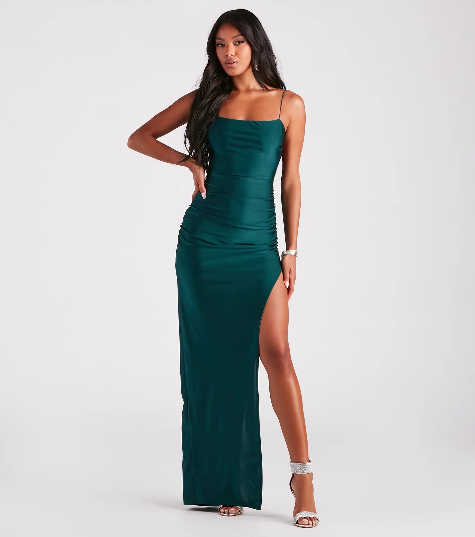 Michelle High-Slit Formal Dress - HUNTER