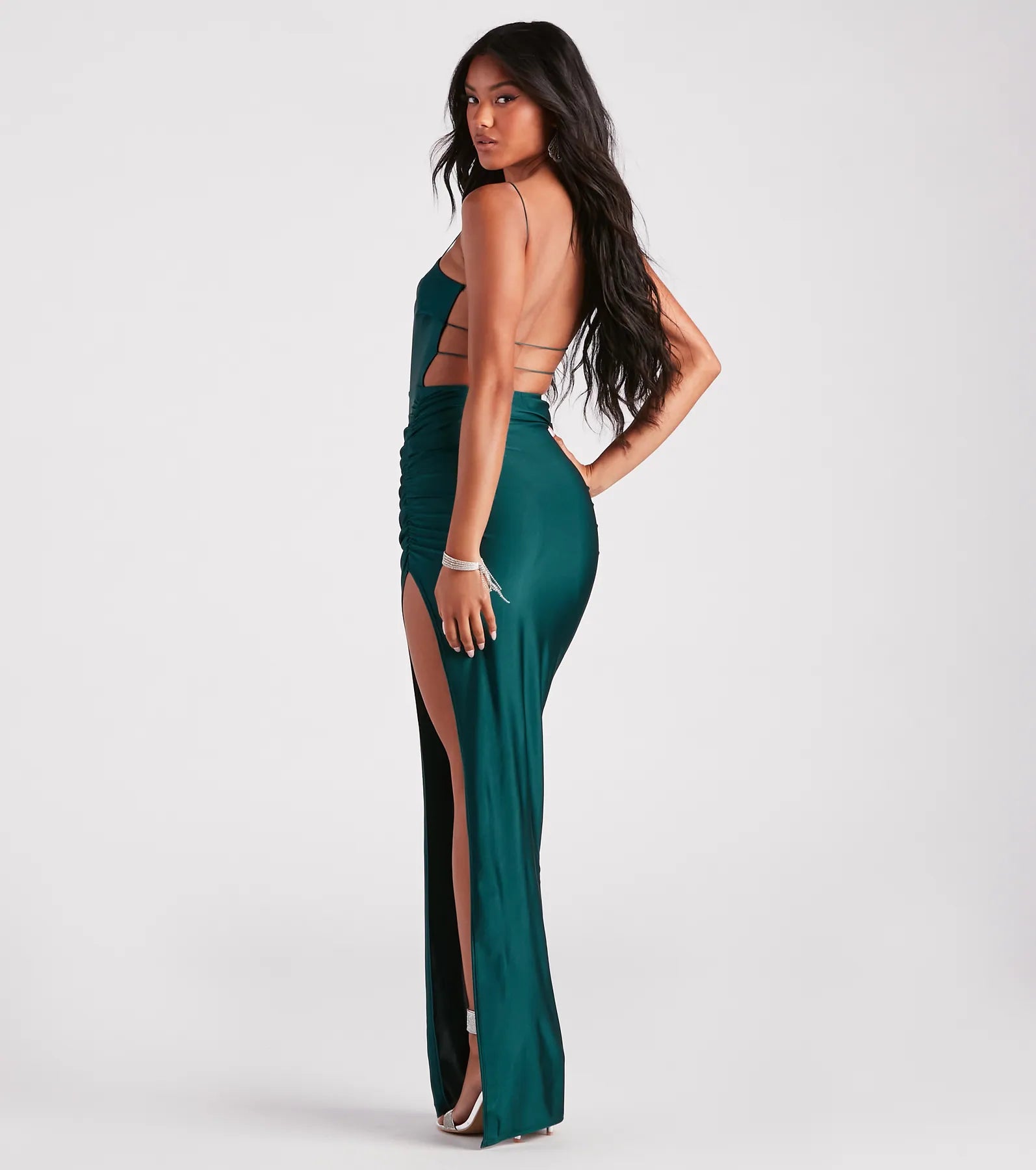Michelle High-Slit Formal Dress - HUNTER