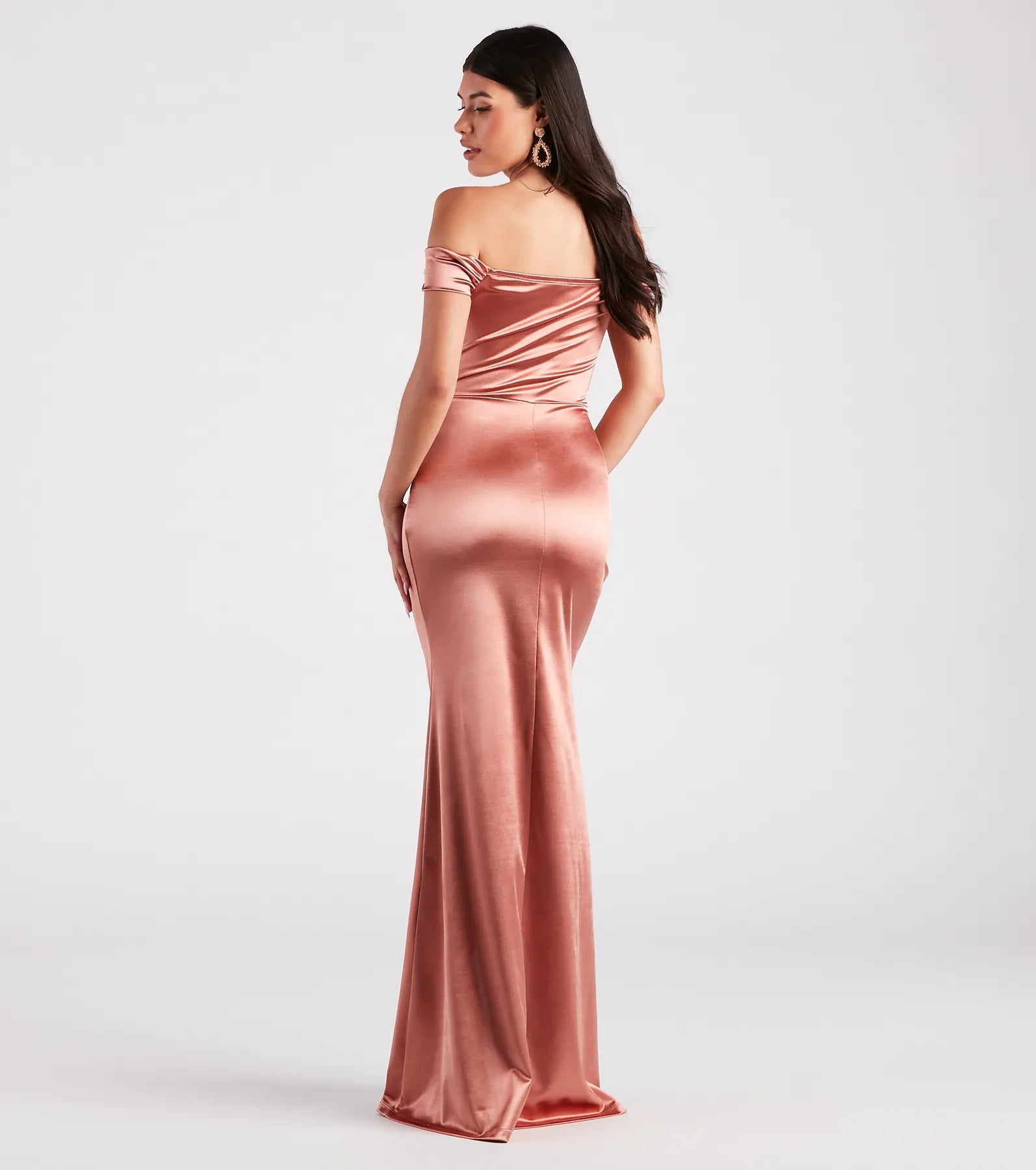 Valencia Formal Off-The-Shoulder Wrap Dress - ROSE