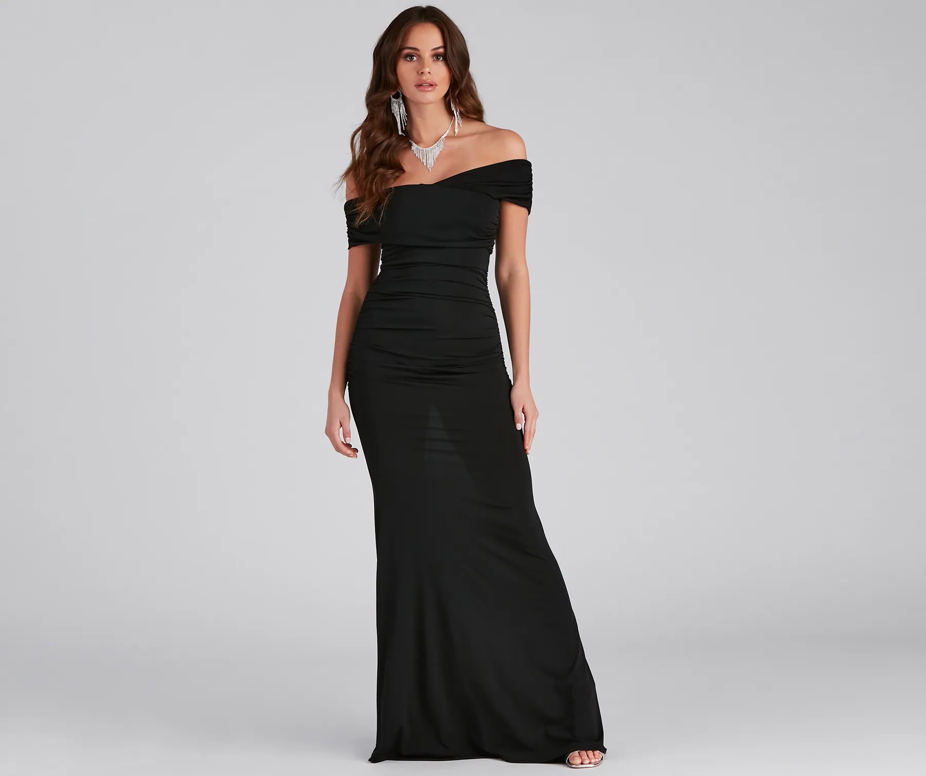 Layne Off-The-Shoulder Mermaid Formal Dress - BLACK-2