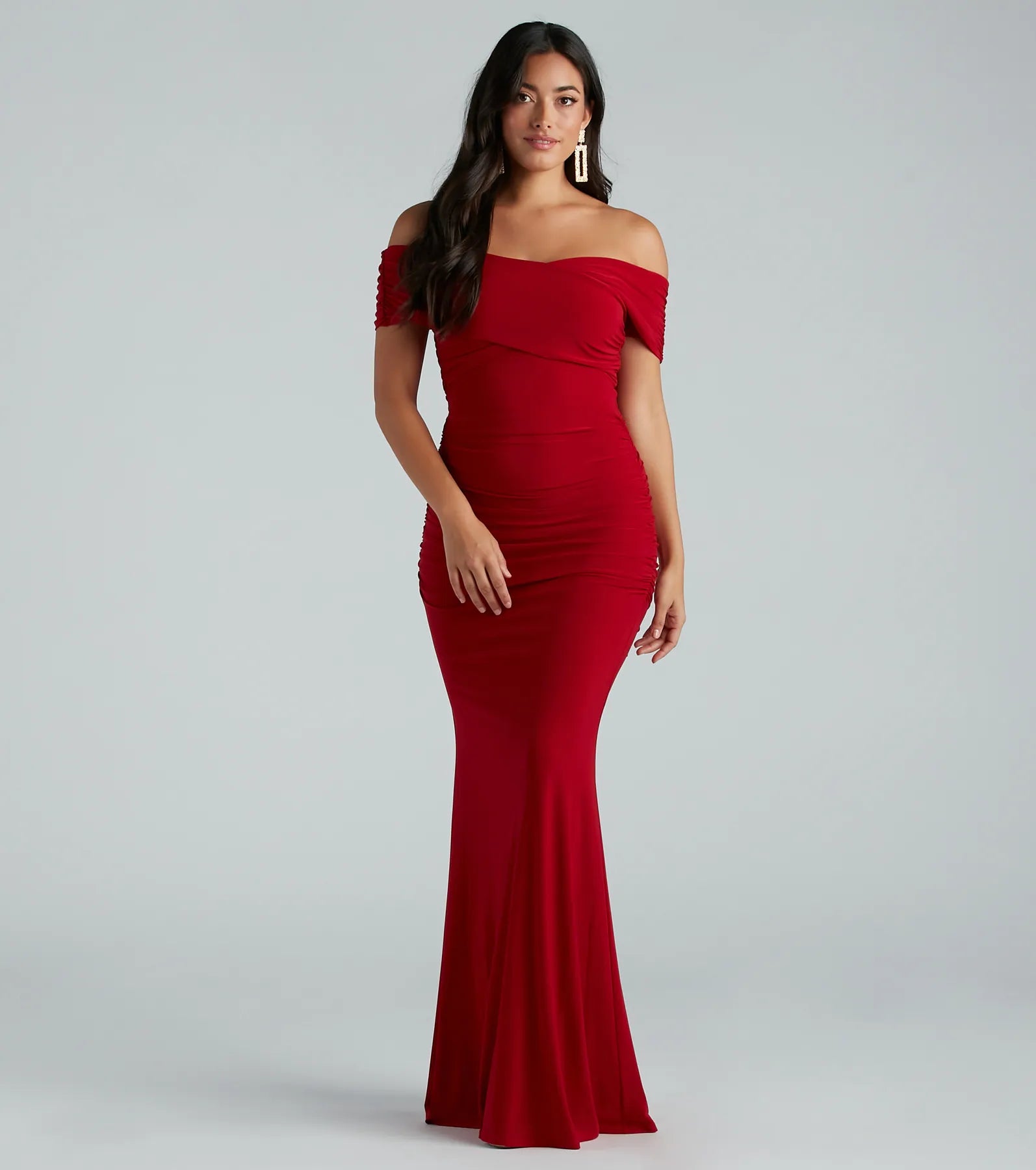 Layne Off-The-Shoulder Mermaid Formal Dress - RED