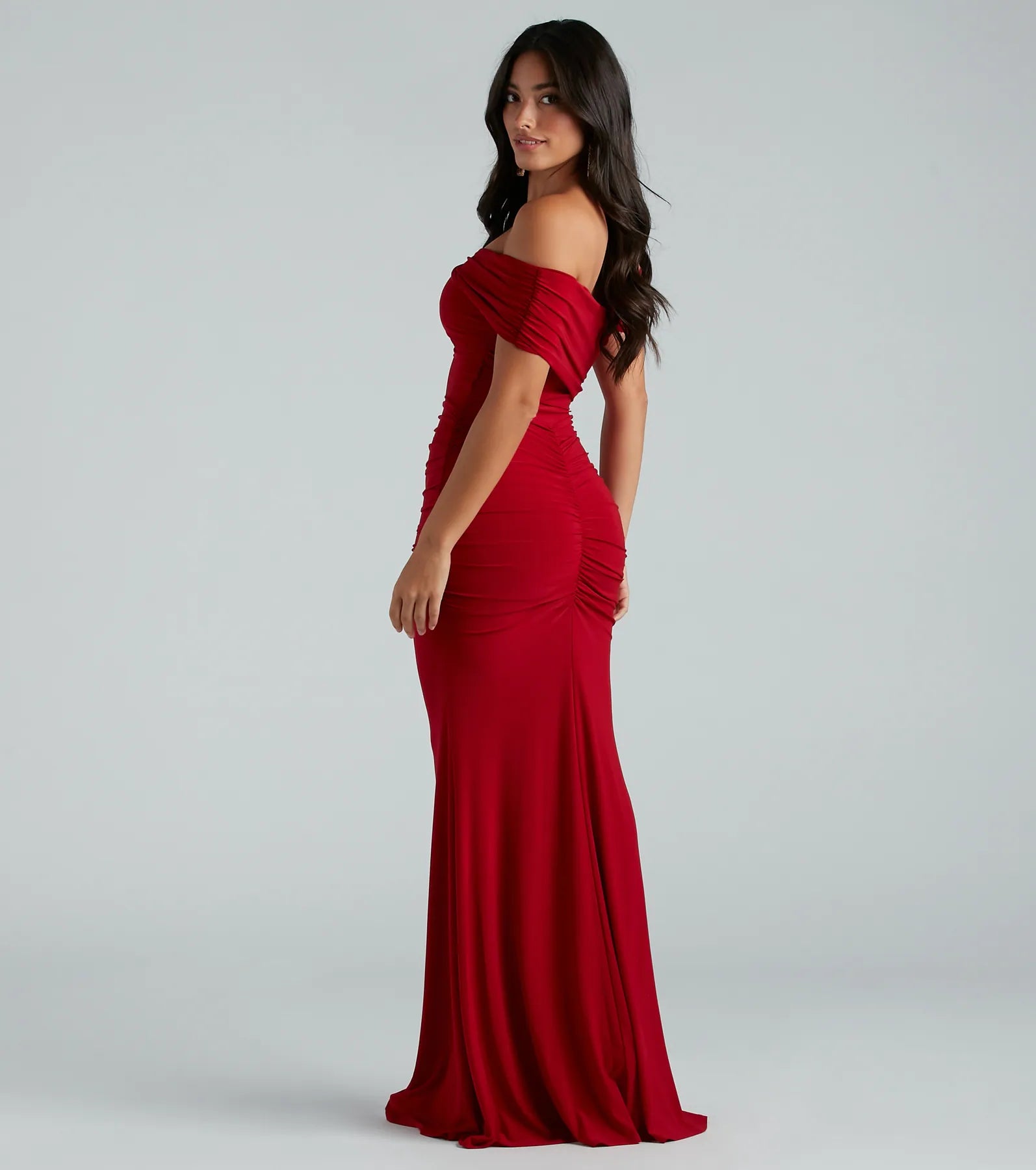 Layne Off-The-Shoulder Mermaid Formal Dress - RED