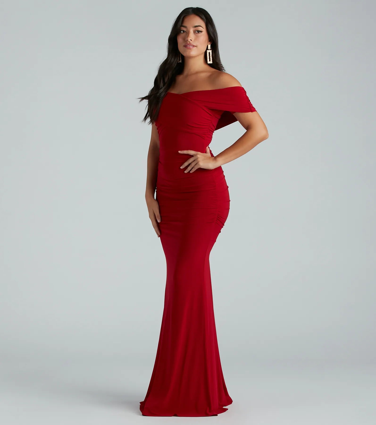 Layne Off-The-Shoulder Mermaid Formal Dress - RED