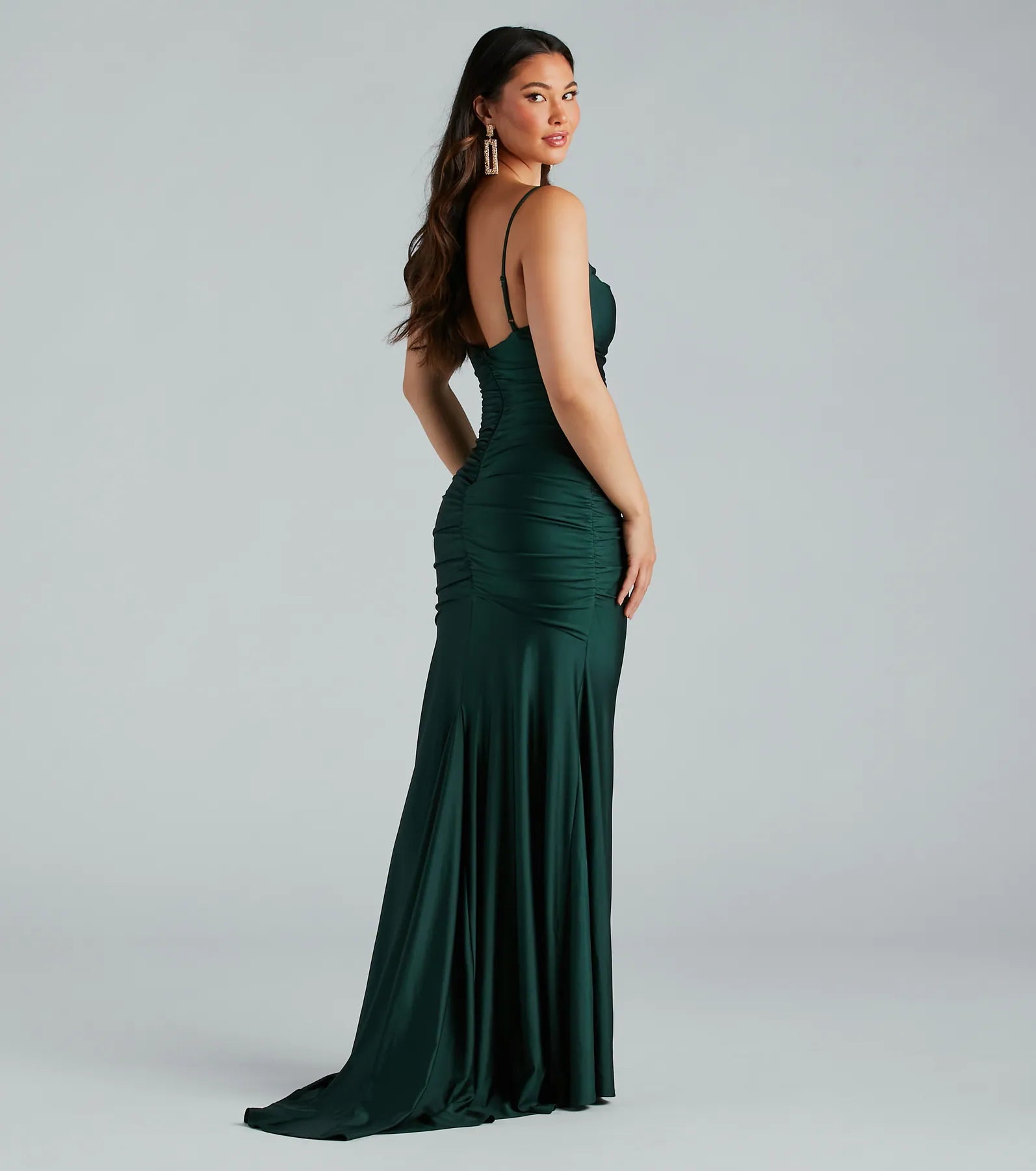 Jamie Formal Cowl Neck Mermaid Dress - HUNTER