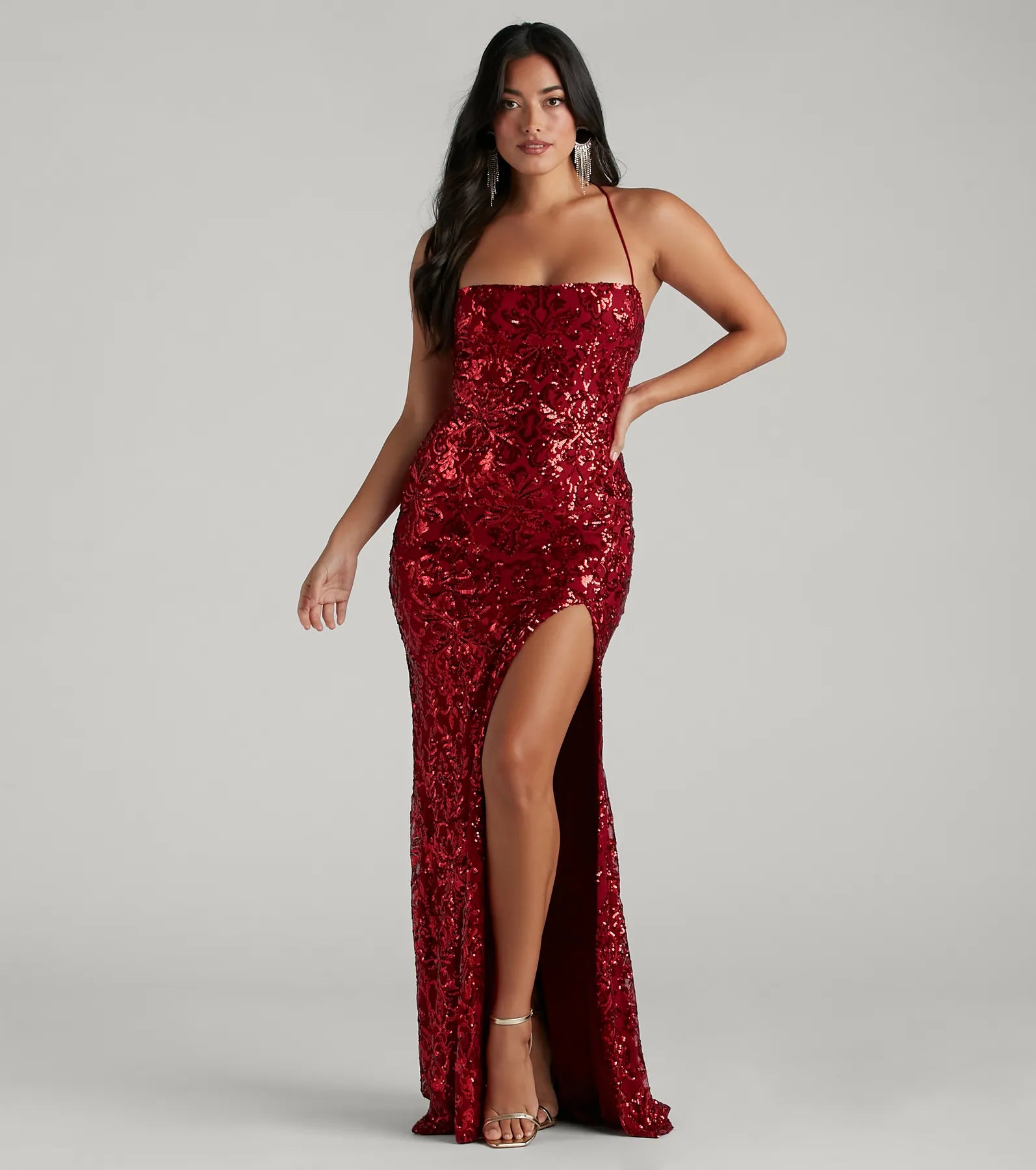 Kinsley Formal Sequin Mermaid Dress - RED