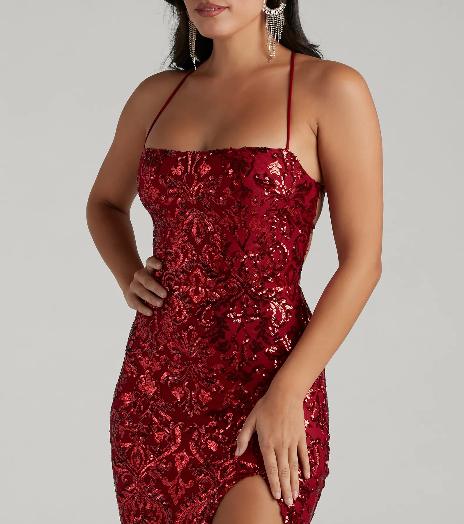 Kinsley Formal Sequin Mermaid Dress - RED