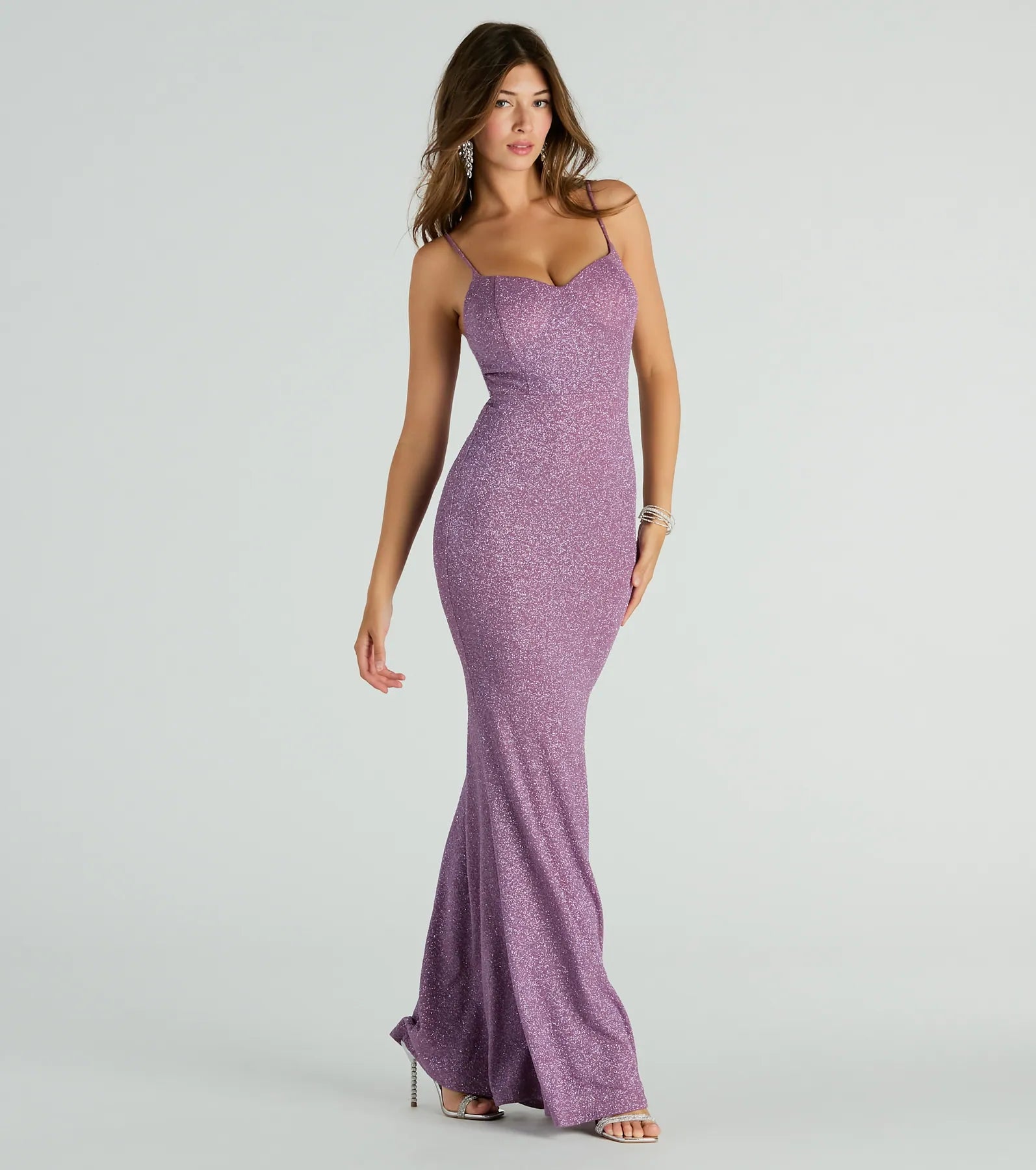 Ainsley Glittering Evening Gown - LAVENDER-2