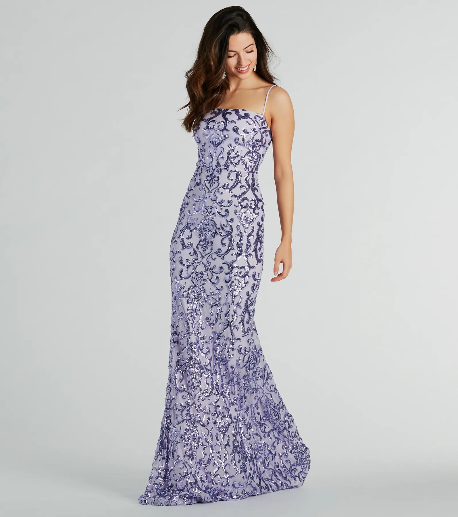Noemi Formal Sequin A-Line Dress - PURPLE