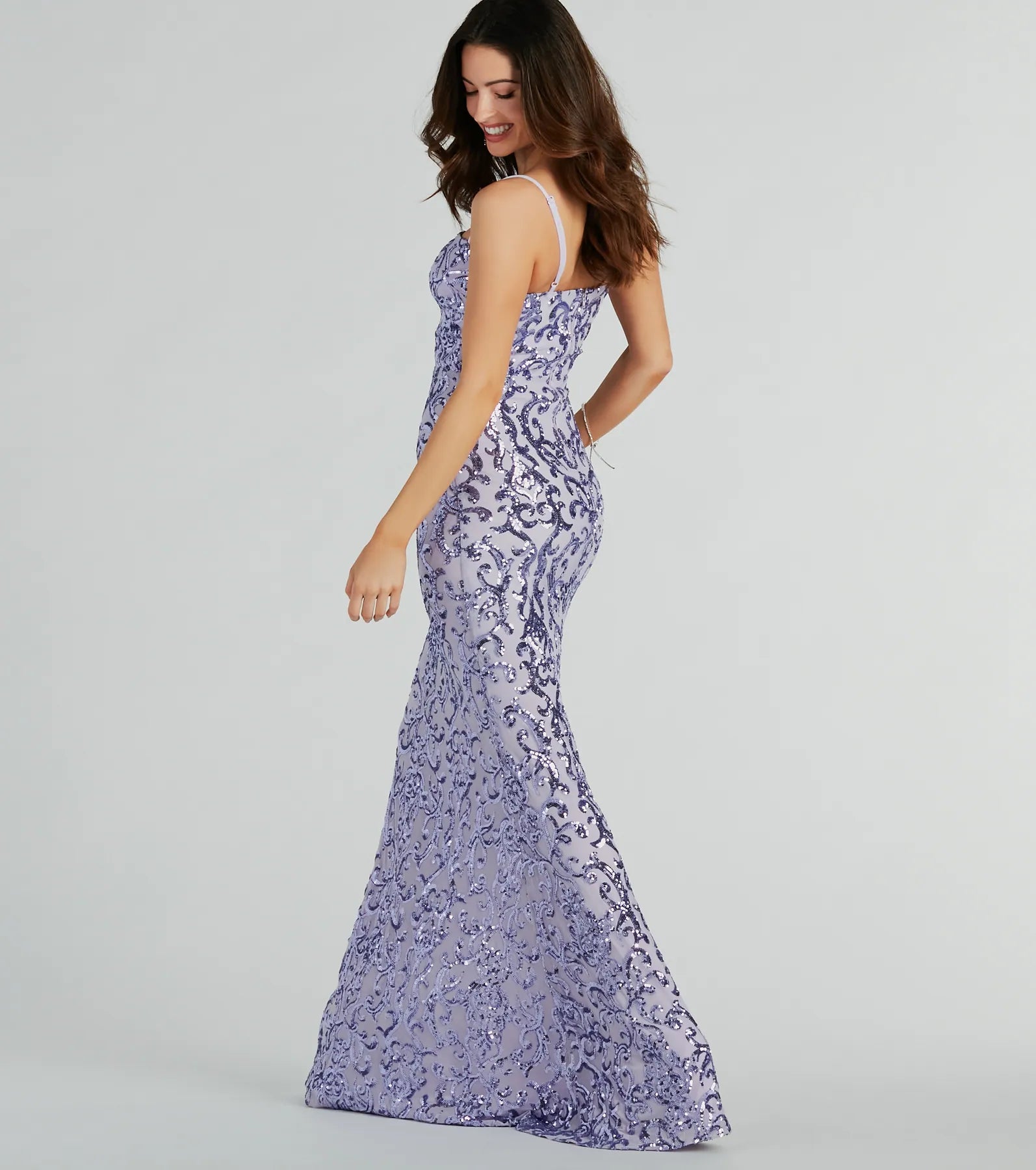 Noemi Formal Sequin A-Line Dress - PURPLE