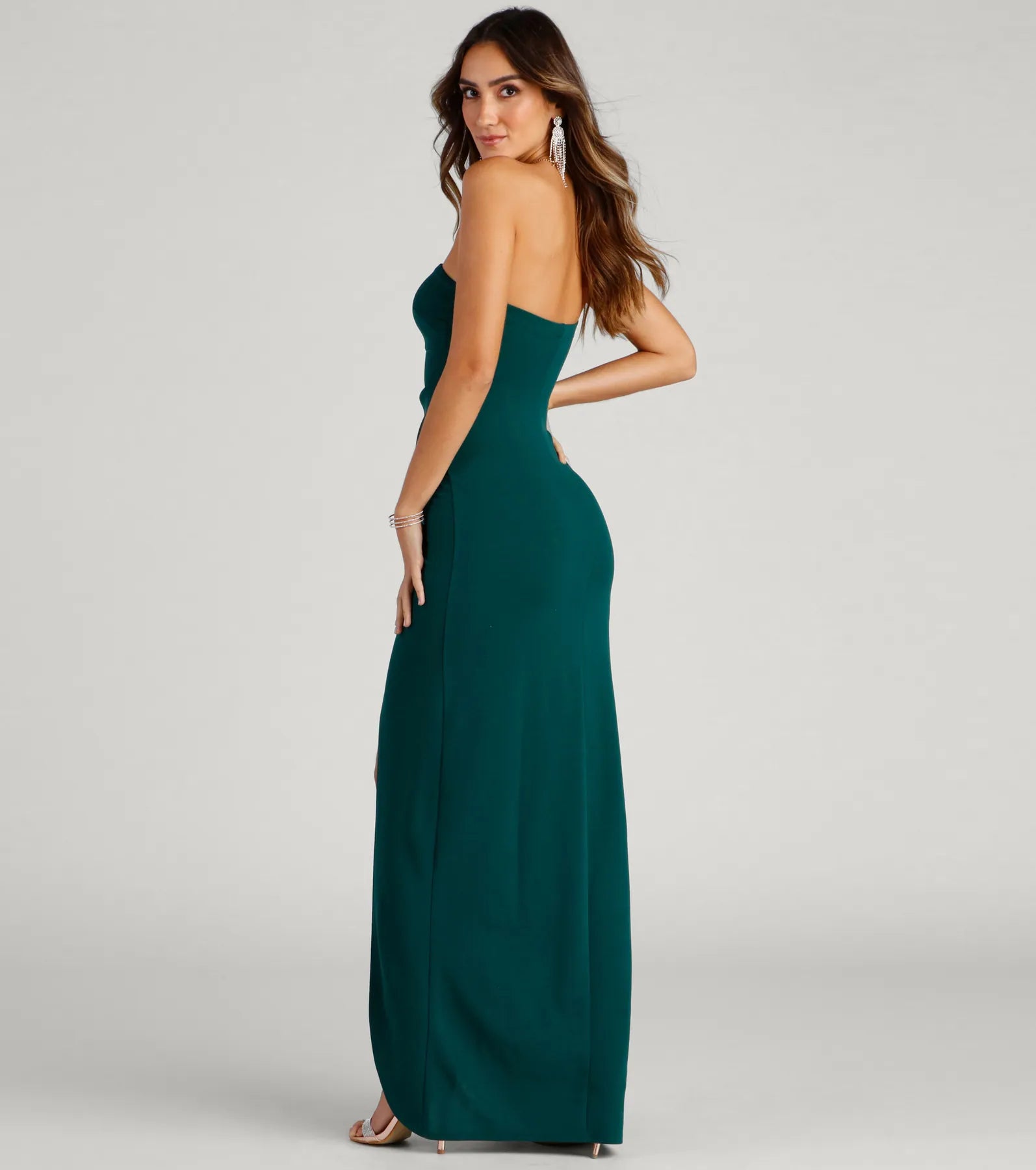 Iris One-Shoulder Crepe Dress - HUNTER