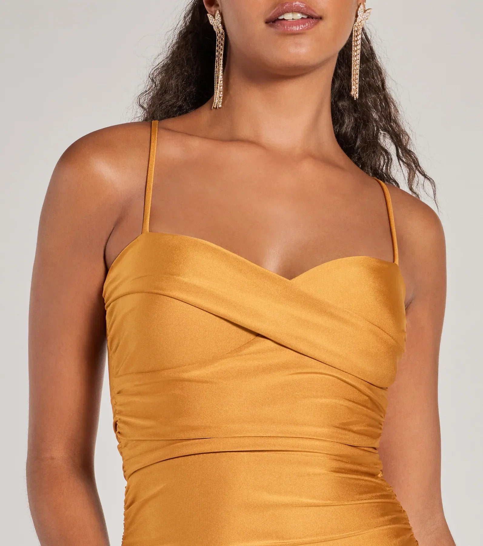 Maisie Sweetheart Ruched Mermaid Formal Dress - MUSTARD