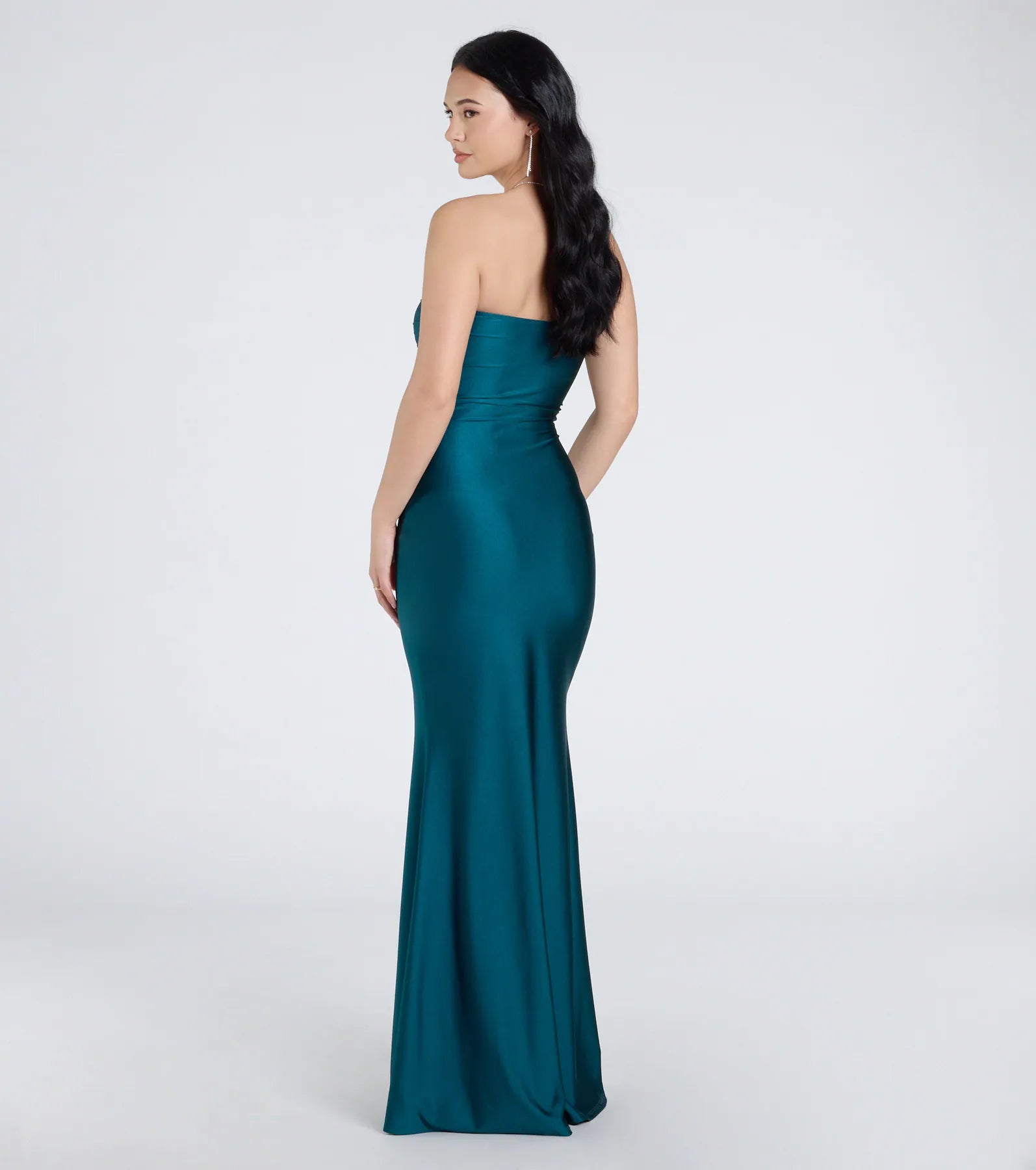 Cheryl Strapless Slit Mermaid Formal Dress - HUNTER