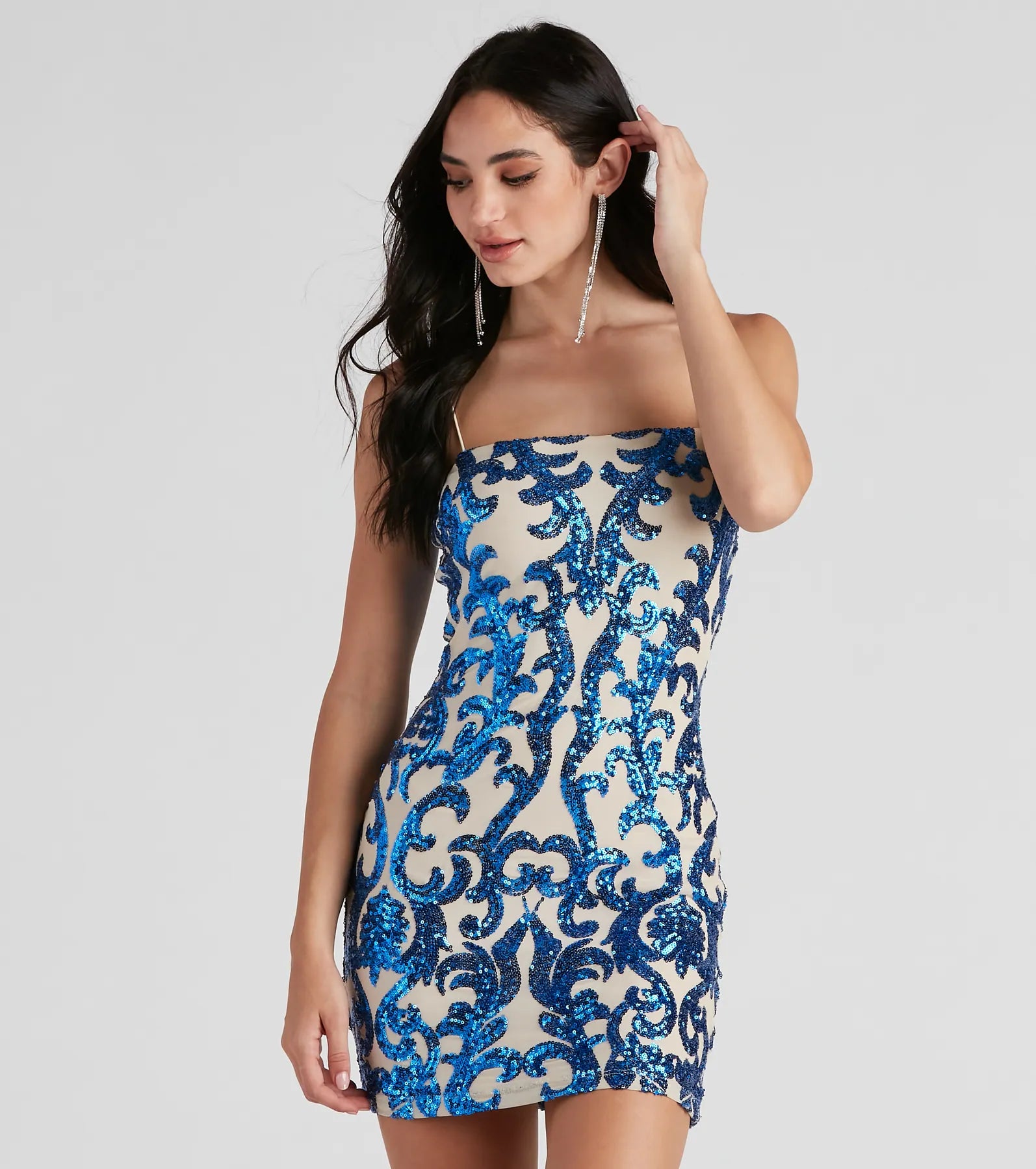 Live It Up Sequin Mini Dress - ROYAL