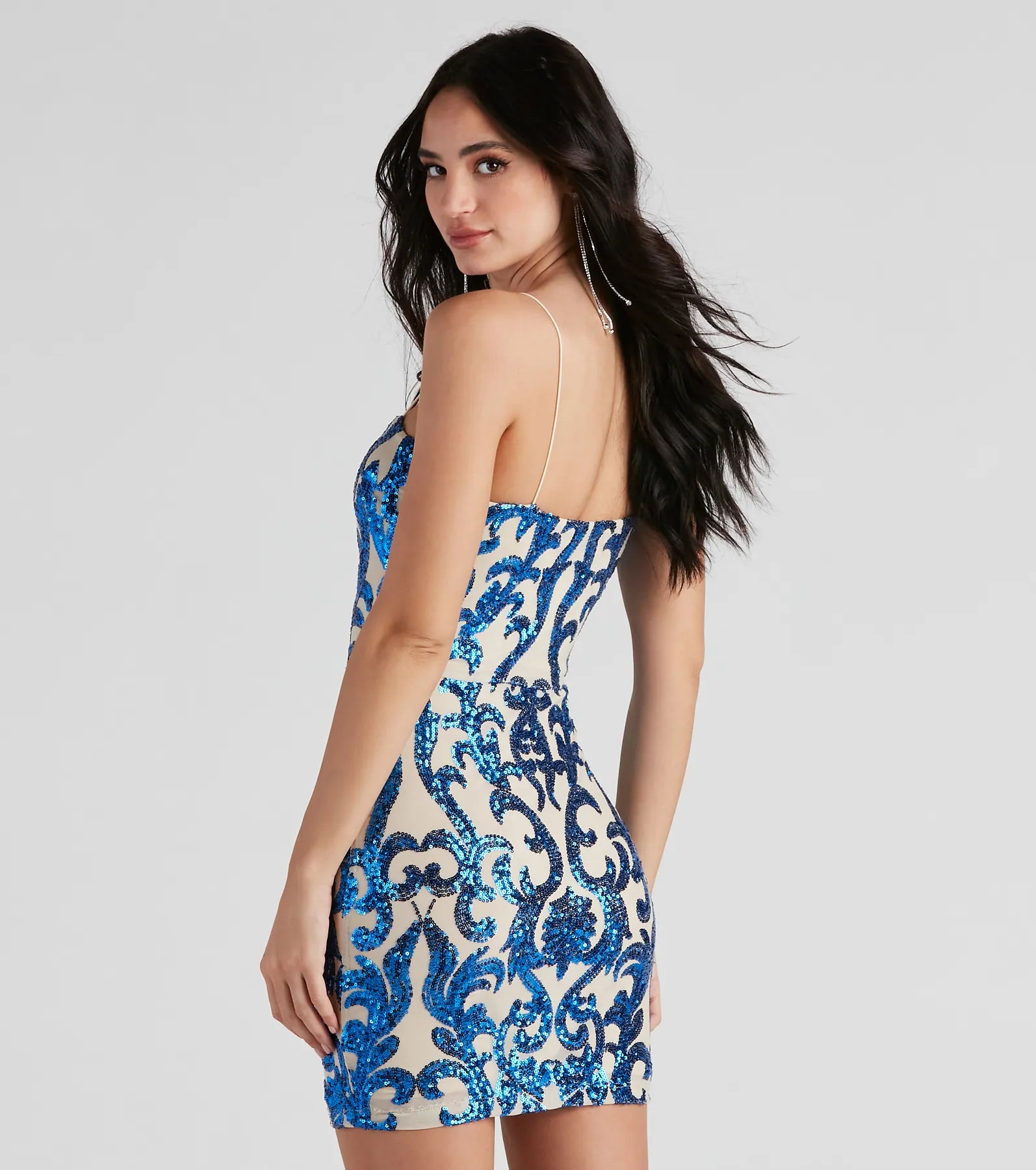 Live It Up Sequin Mini Dress - ROYAL
