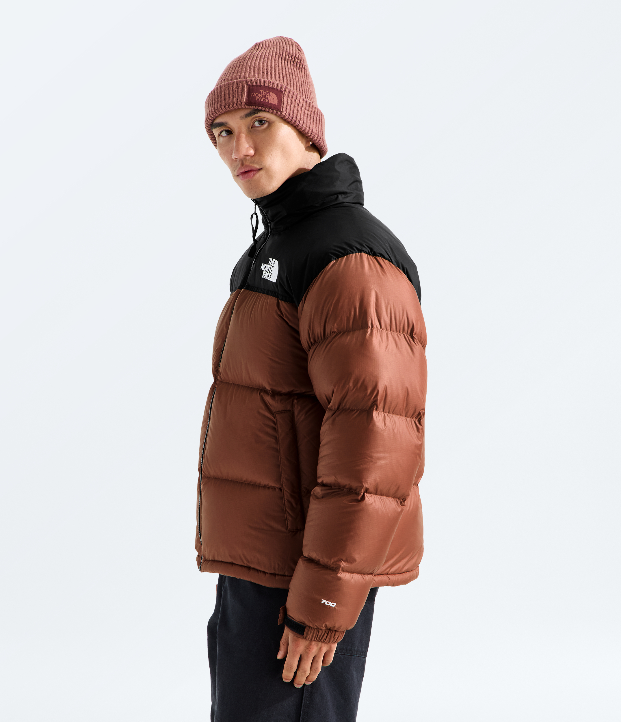 Mens 1996 Retro Nuptse Jacket TNF Copper SiltTNF Black MODEL34