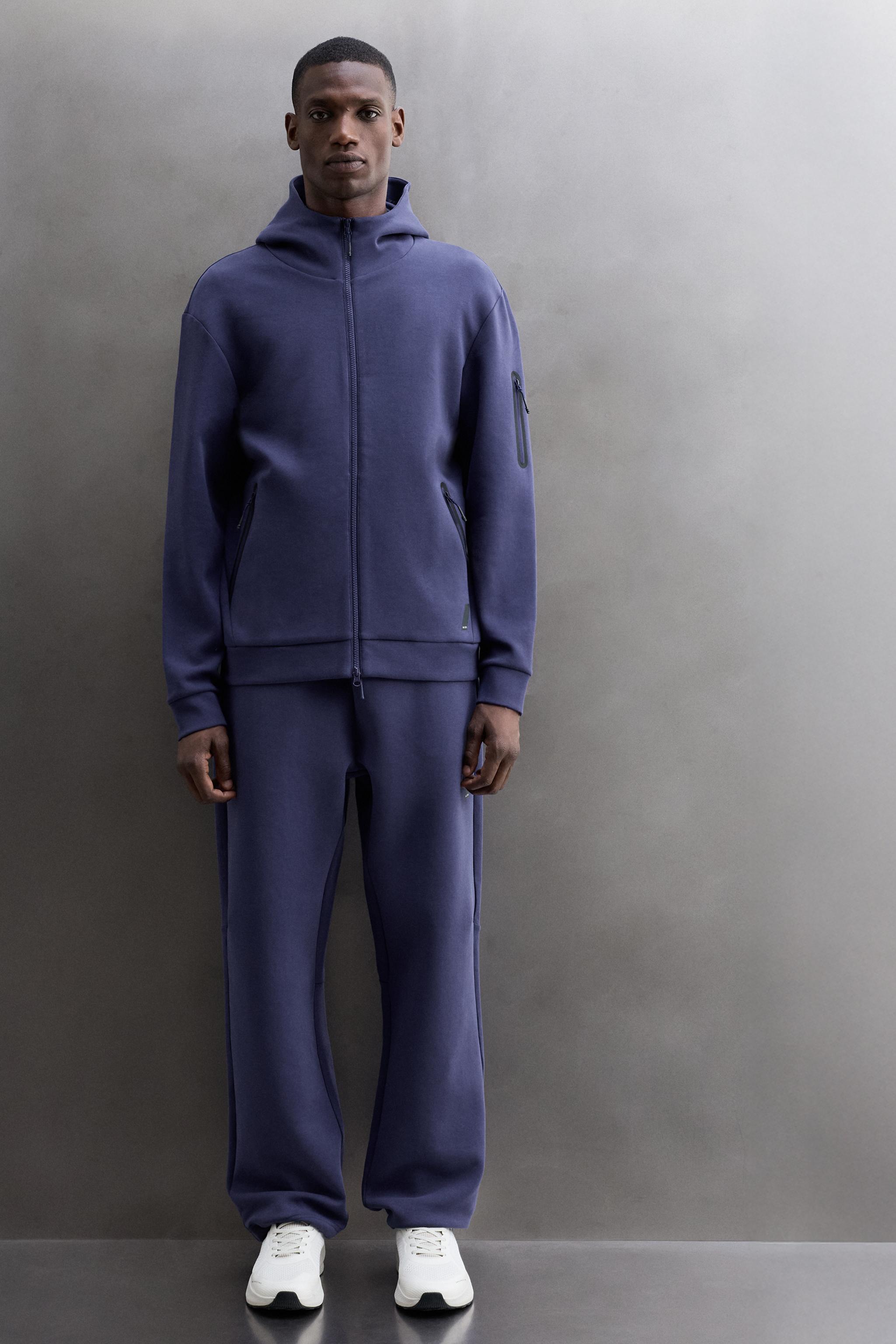 TECHNICAL ZIP-UP HOODIE - Cornflower blue