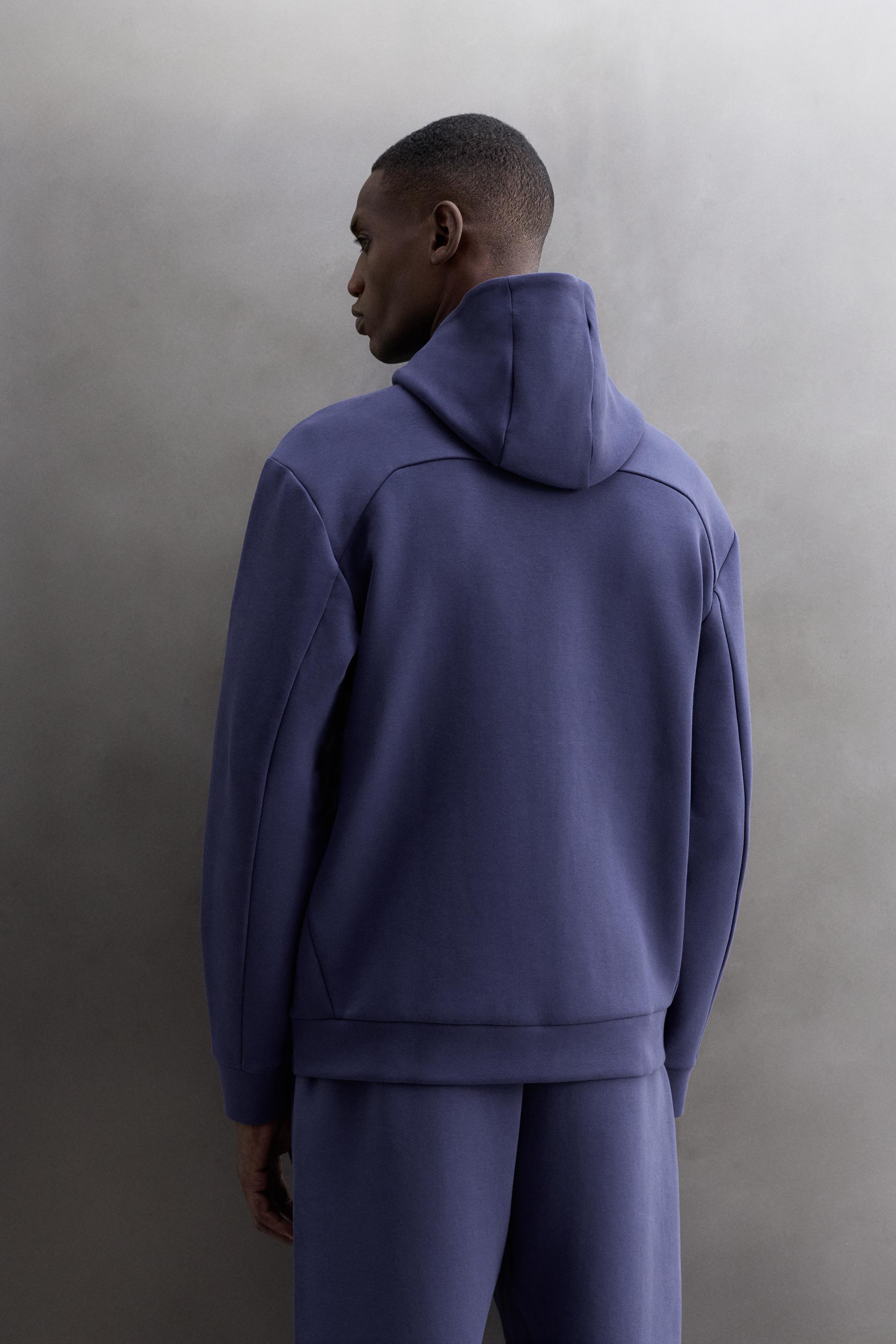 TECHNICAL ZIP-UP HOODIE - Cornflower blue