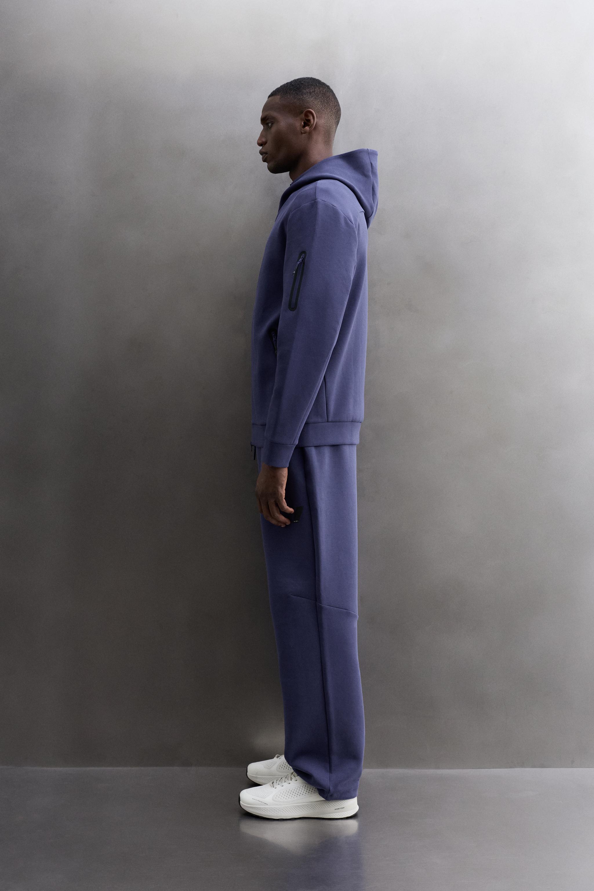 TECHNICAL ZIP-UP HOODIE - Cornflower blue