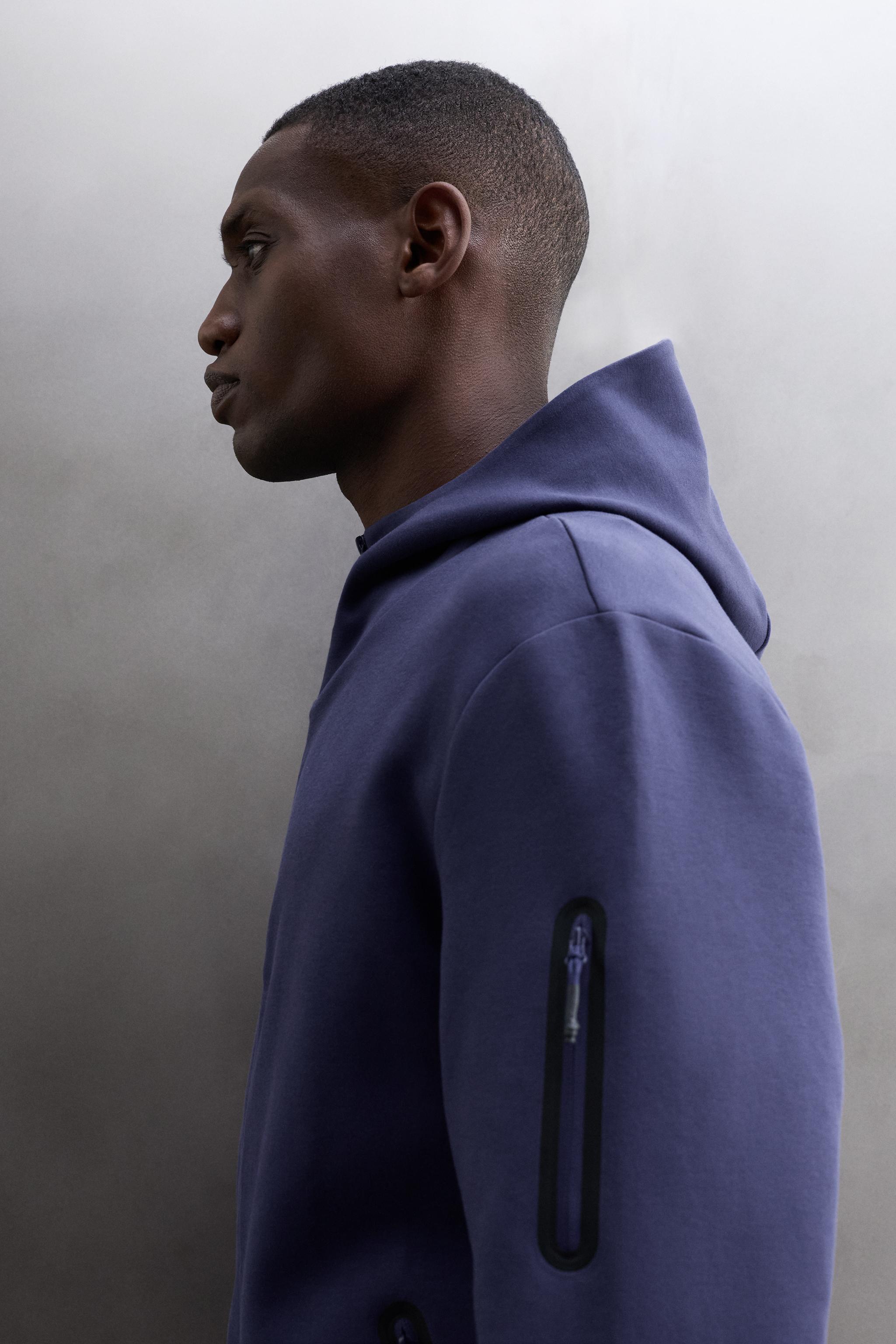 TECHNICAL ZIP-UP HOODIE - Cornflower blue