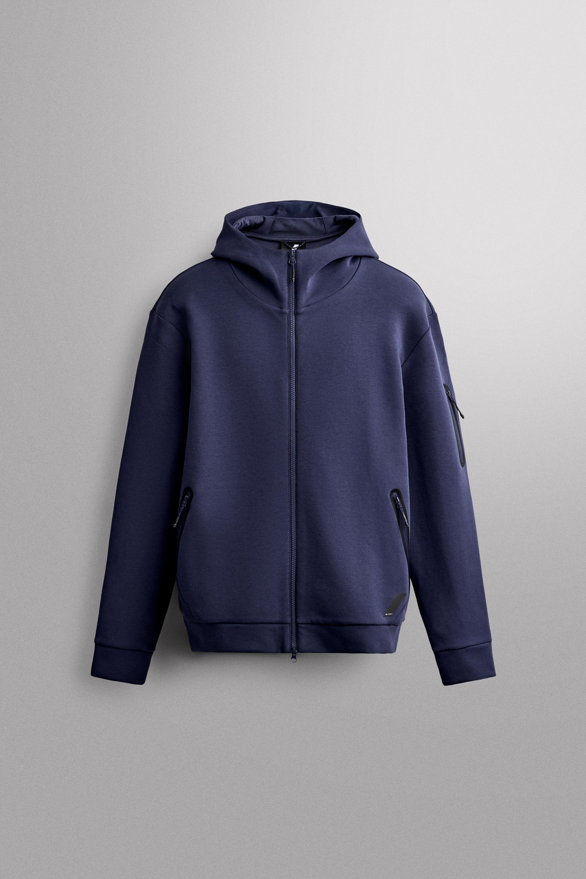 TECHNICAL ZIP-UP HOODIE - Cornflower blue