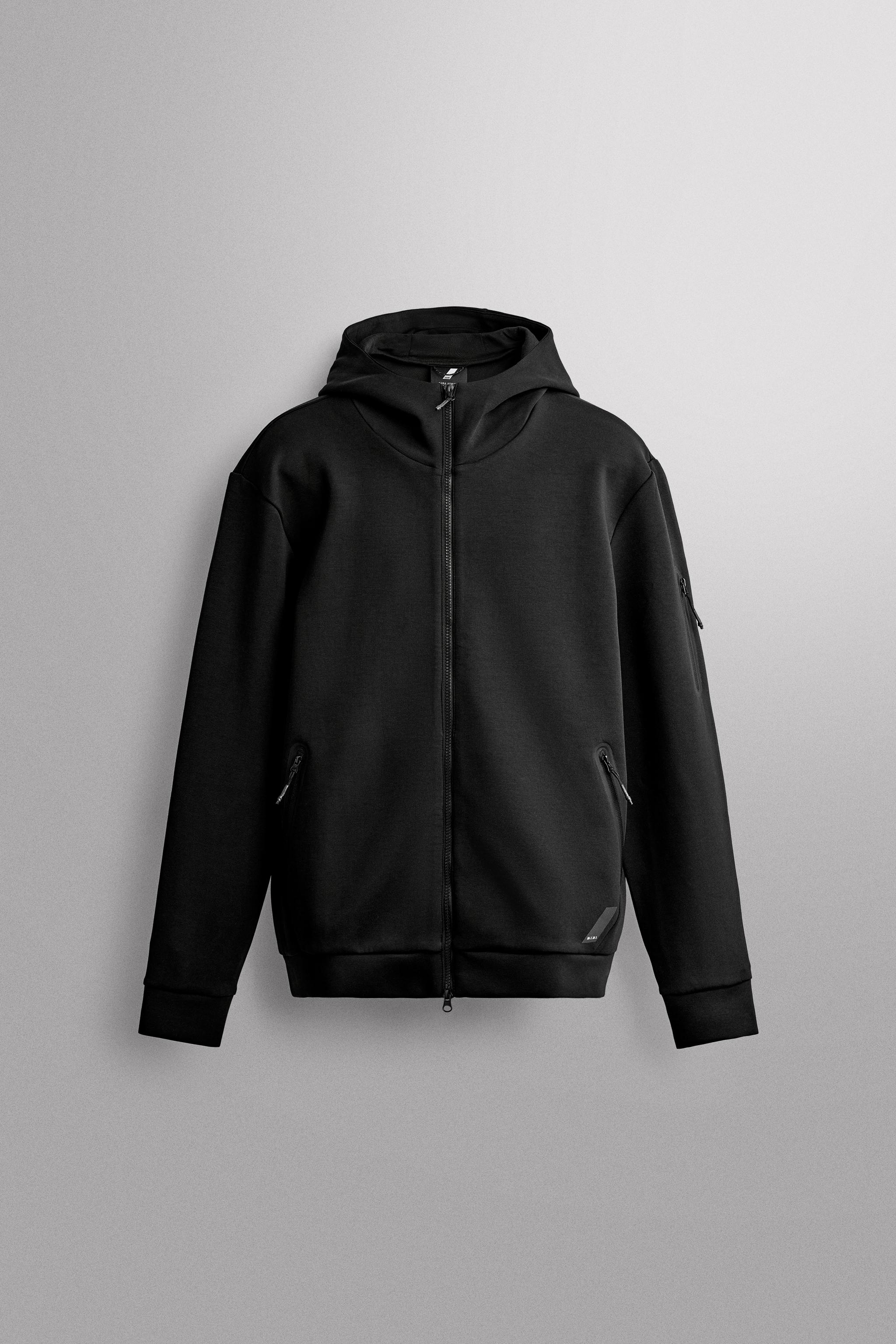 TECHNICAL ZIP-UP HOODIE - Black
