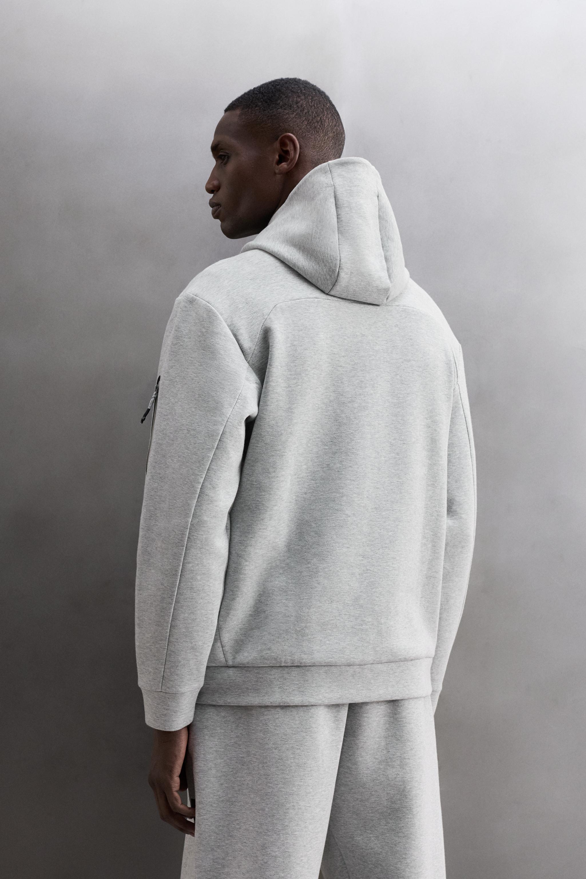 TECHNICAL ZIP-UP HOODIE - Gray marl