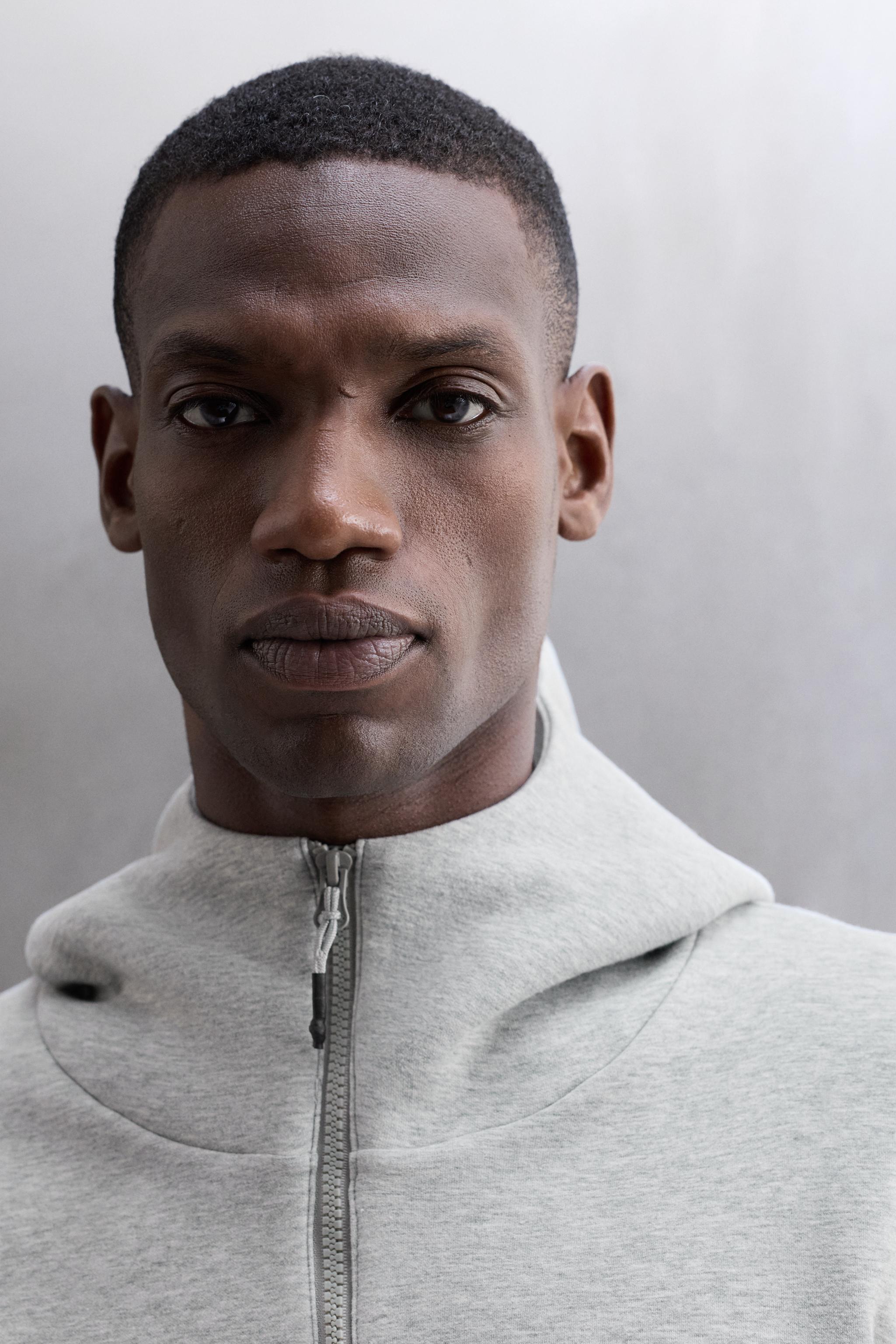 TECHNICAL ZIP-UP HOODIE - Gray marl
