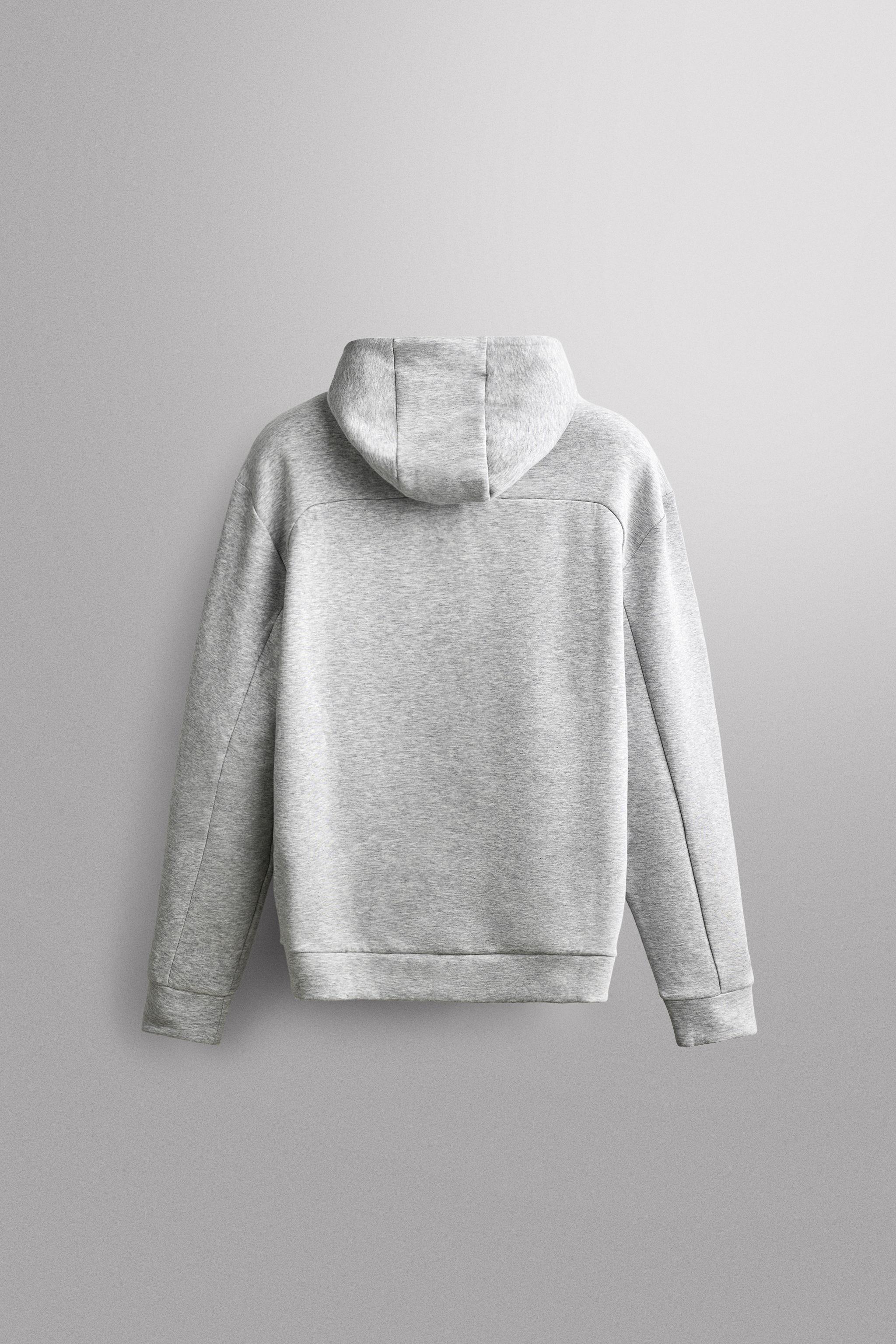 TECHNICAL ZIP-UP HOODIE - Gray marl