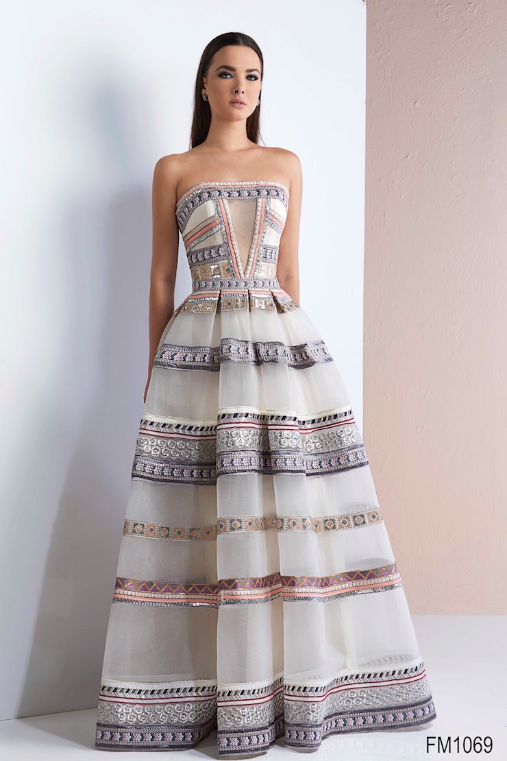 Evening Gown by AZZURE COUTURE FM1069 - IVORY/MULTI