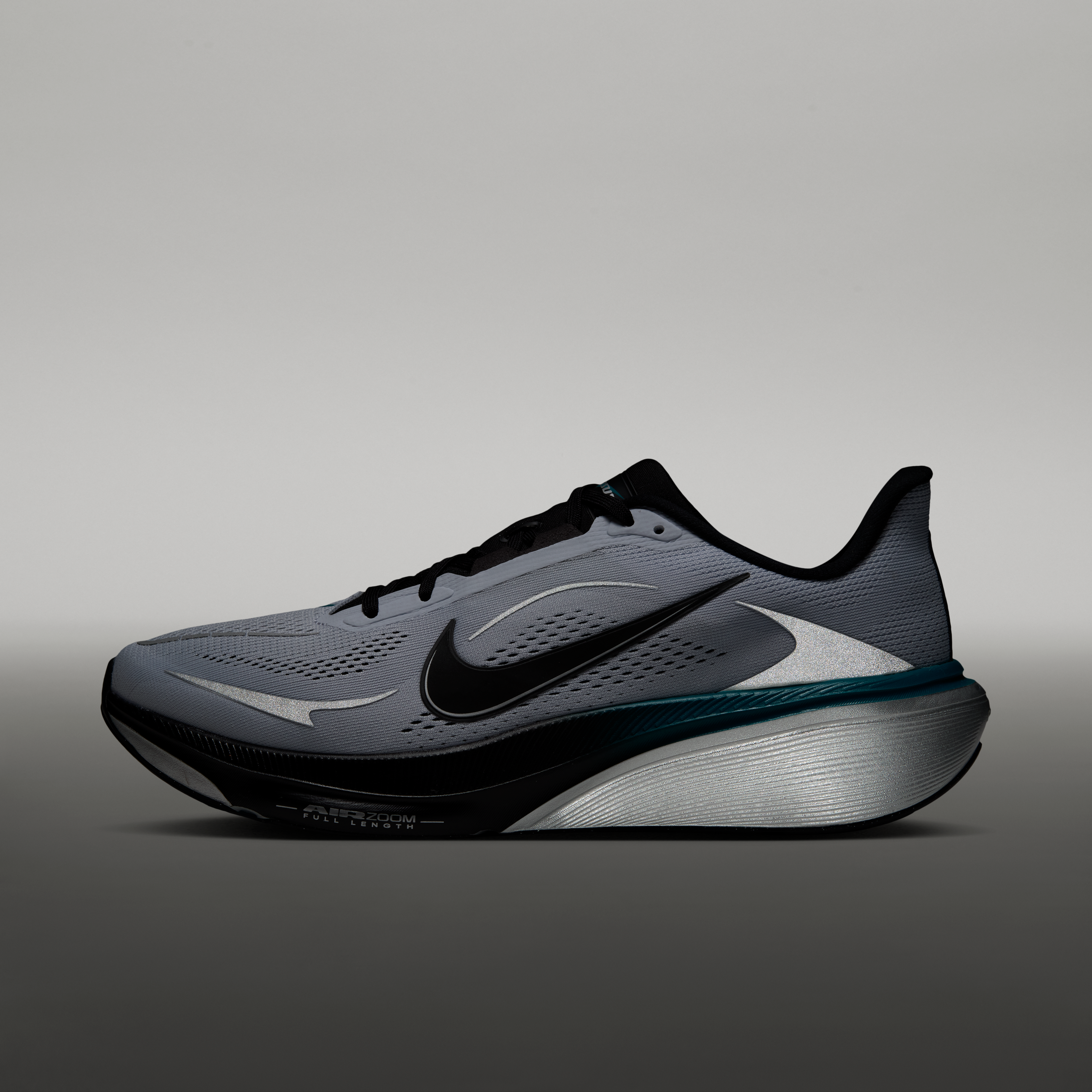 Nike Pegasus 42  Men's Road Running Shoes — Football Grey/Bright Spruce/Metallic Silver/Black — Regular