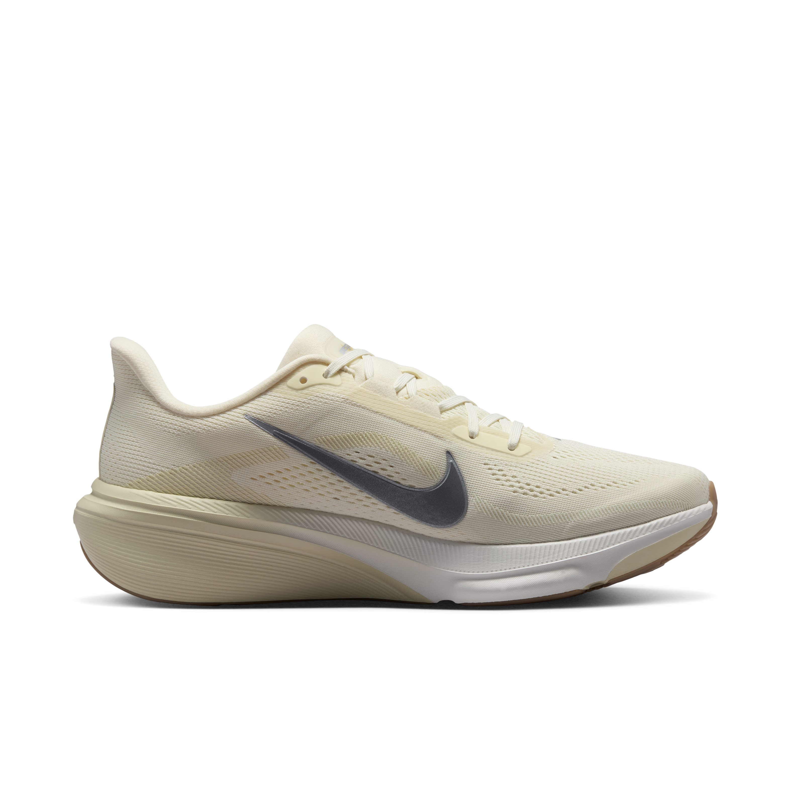 Nike Pegasus 42 Men's Road Running Shoes — Coconut Milk/Light Khaki/Gum Light Brown/Metallic Silver — Regular
