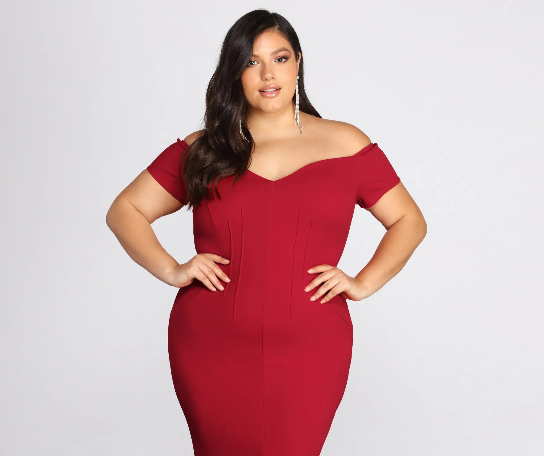 Plus Roxy Sweetheart Dress - RED