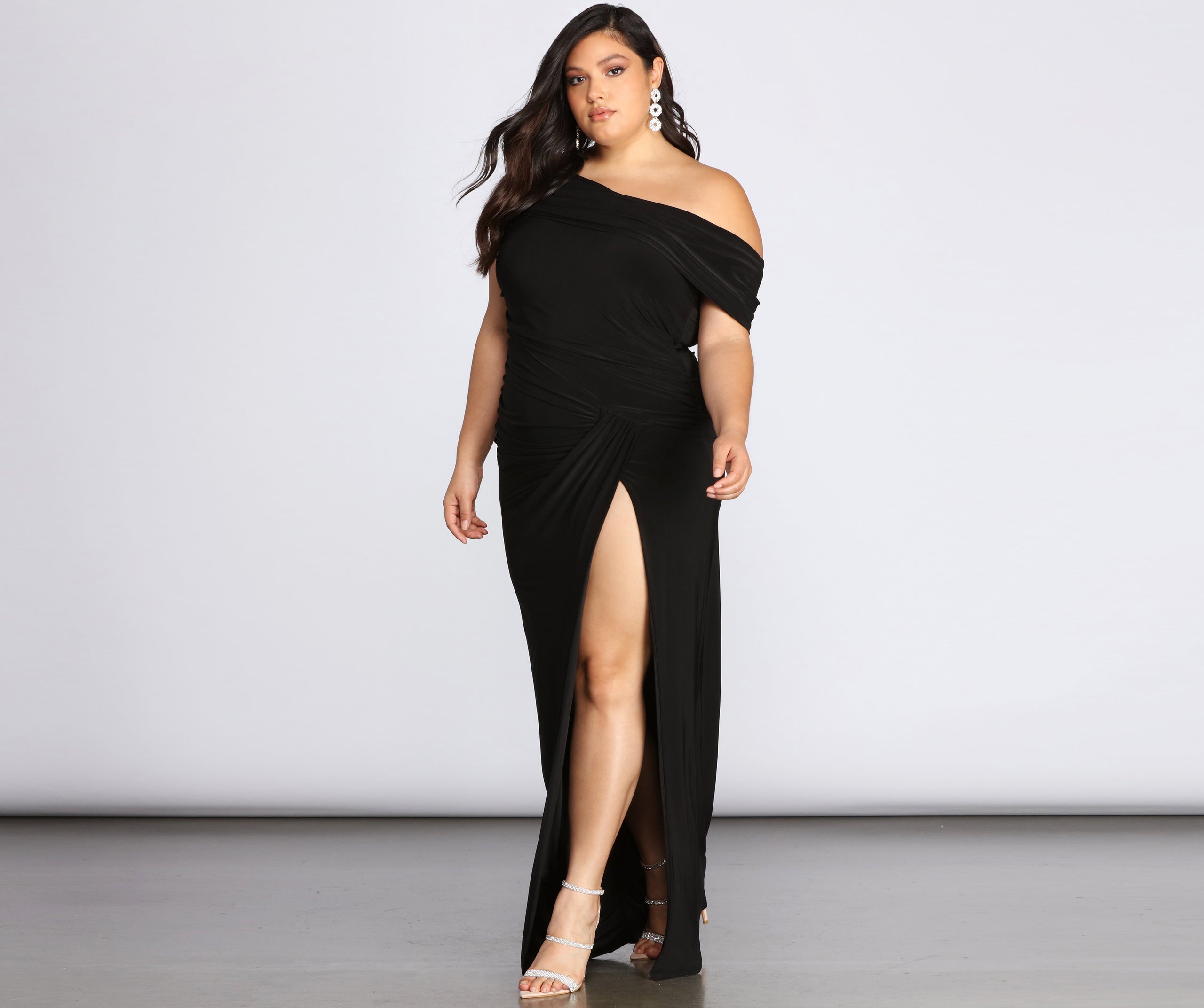 Plus Kaleigh Off Shoulder Dress - BLACK