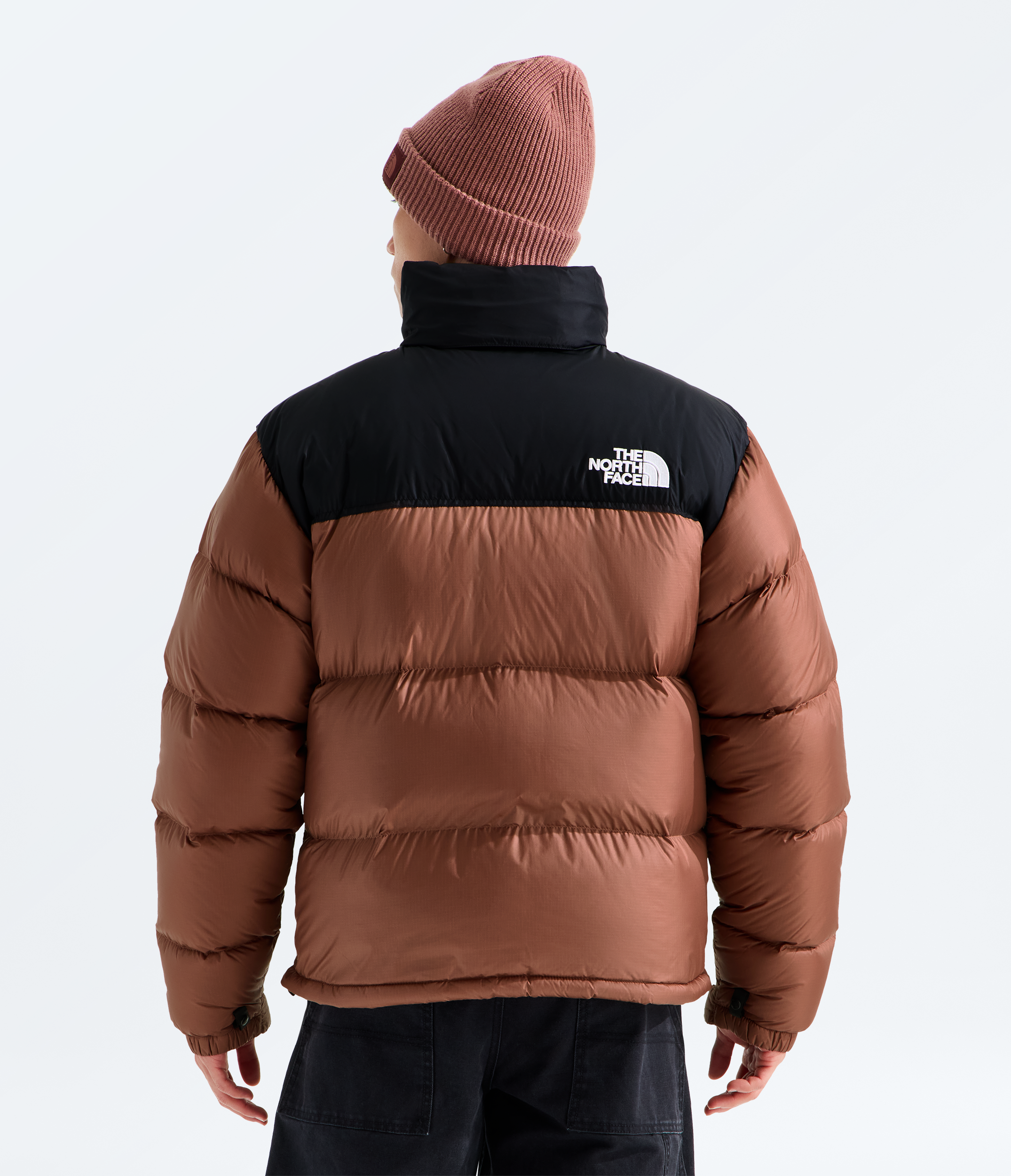 Mens 1996 Retro Nuptse Jacket TNF Copper SiltTNF Black BACK