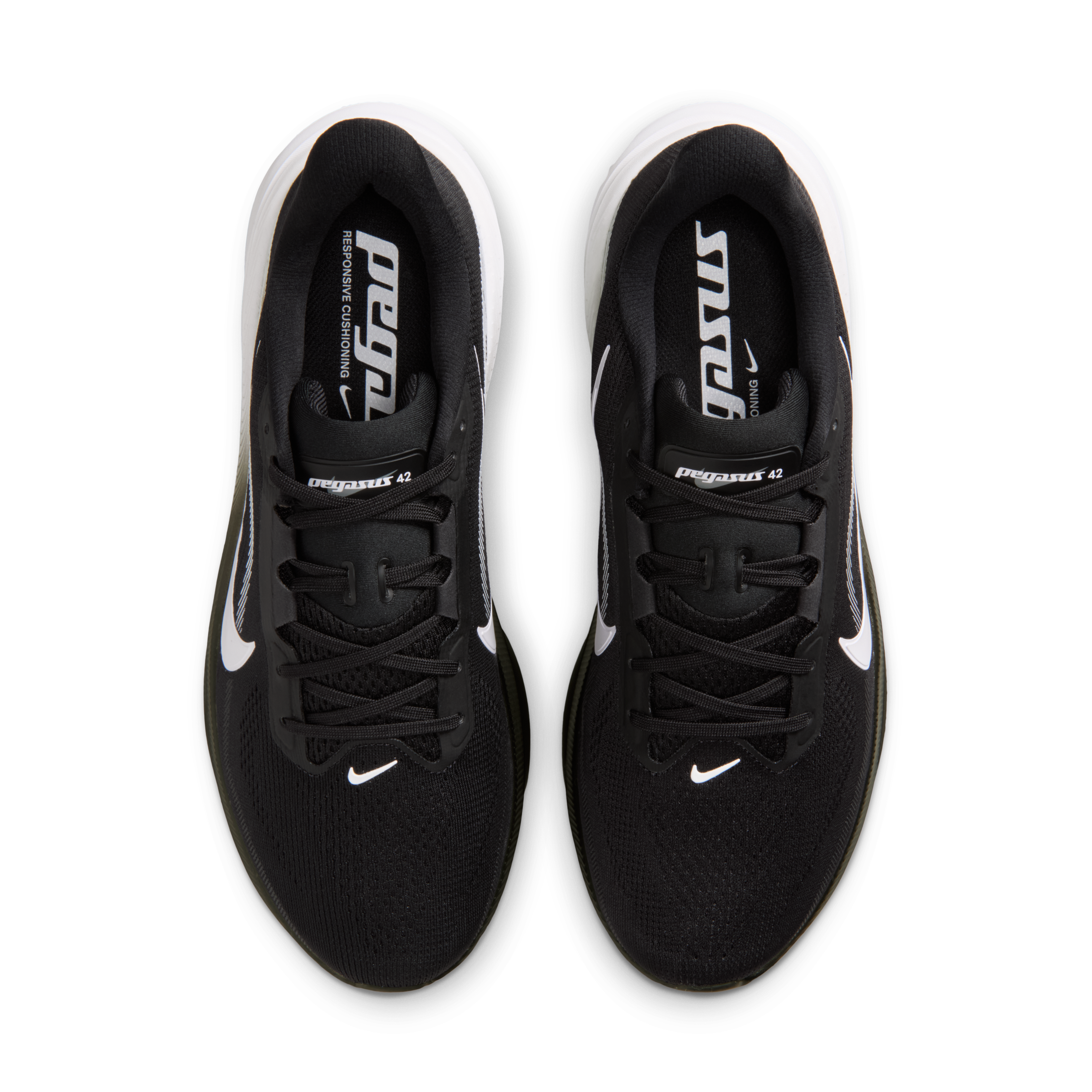 Nike Pegasus 42 Men's Road Running Shoes — Black/Photon Dust/White — Regular