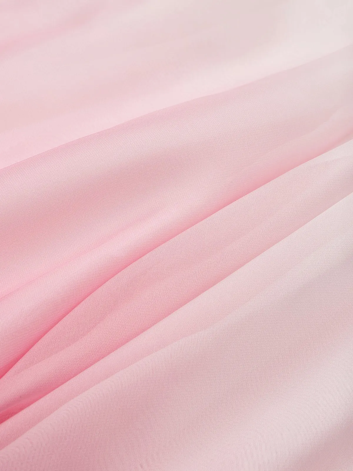 Pink Chiffon Halter Ombre Faux Pearl Cut Out Sleeveless A-Line Mock Neck Maxi Dress