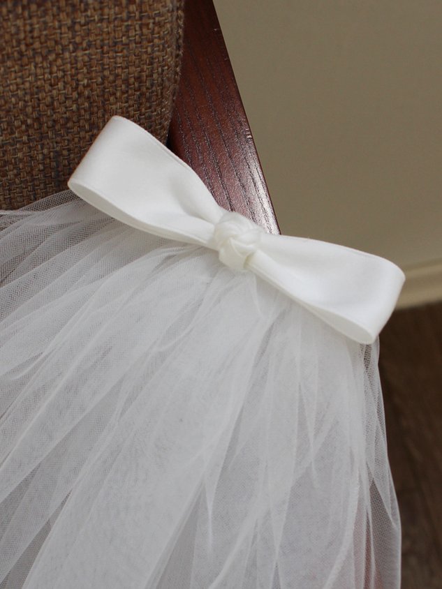 Short Bow-embroidered Double-layered Rolled-edge Bridal Veil