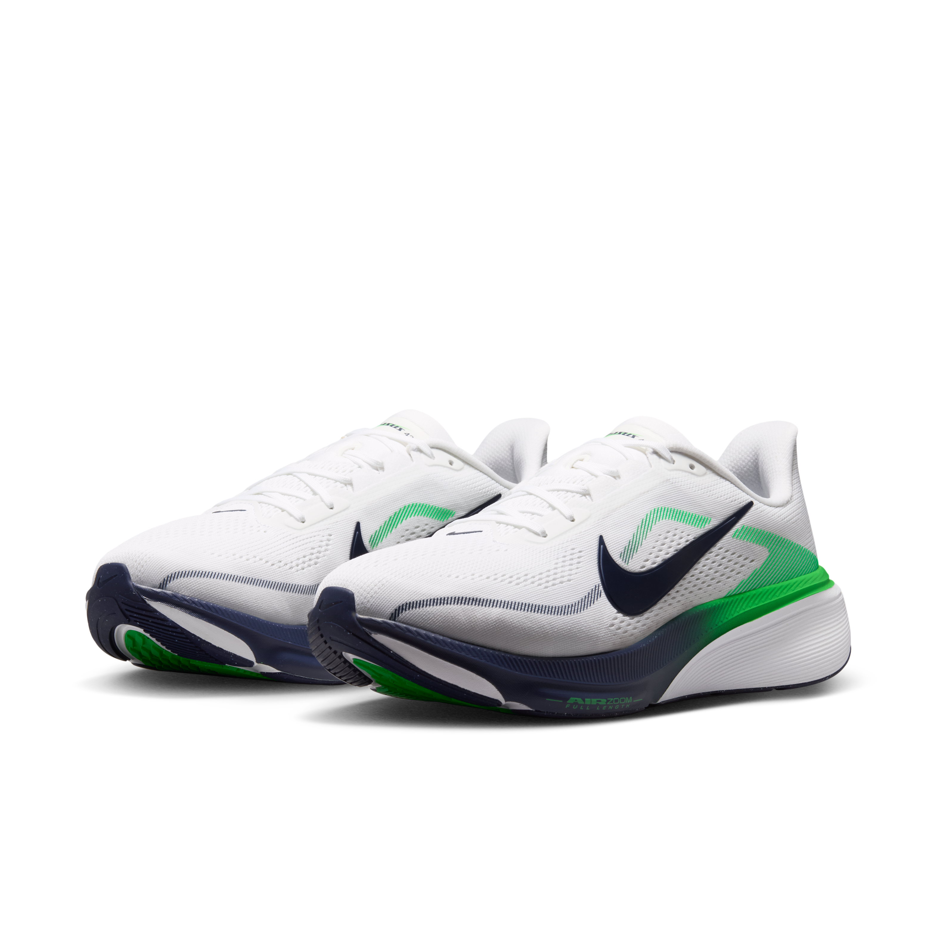 Nike Pegasus 42 Men's Road Running Shoes (Wide) — White/Green Spark/Midnight Navy — Wide