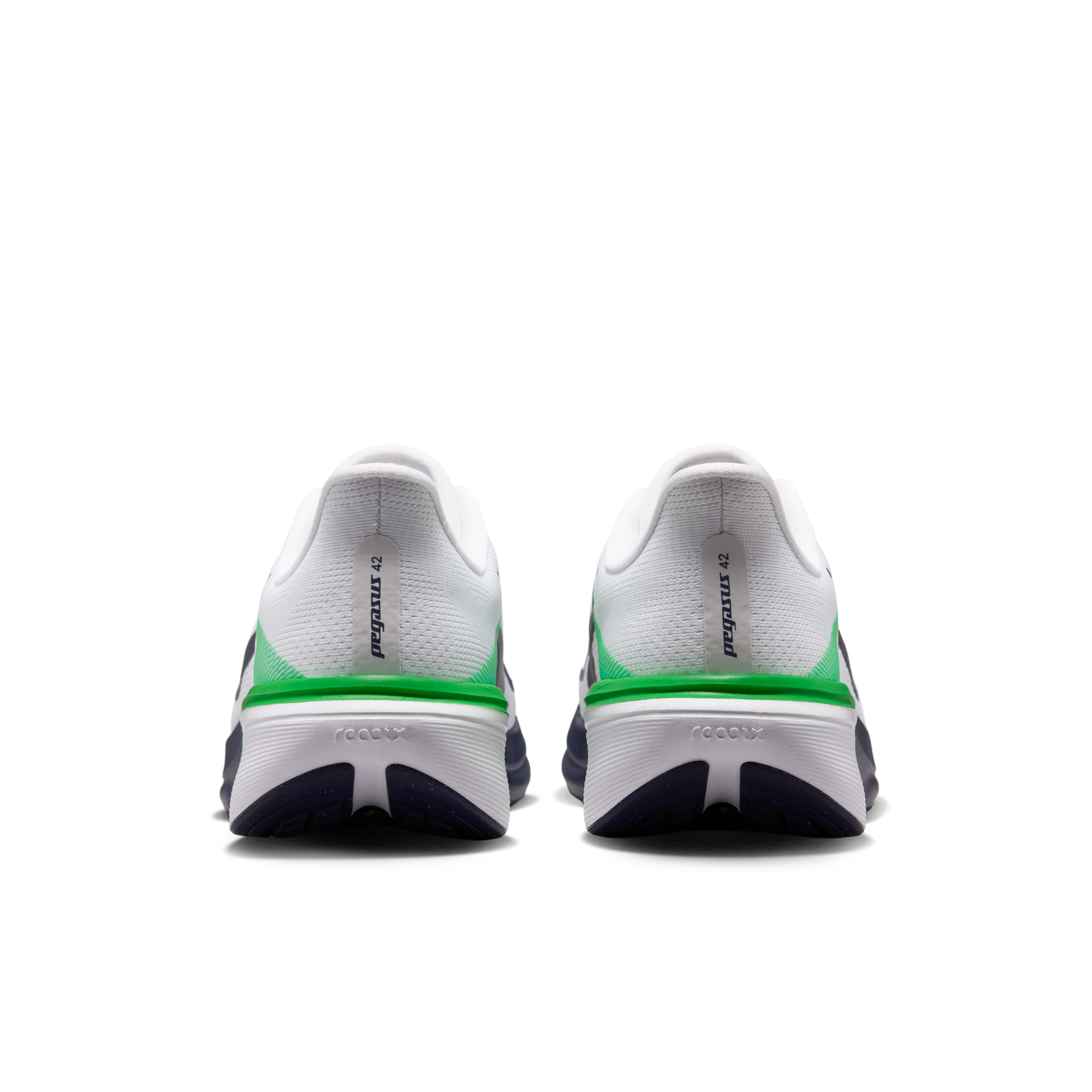 Nike Pegasus 42 Men's Road Running Shoes (Wide) — White/Green Spark/Midnight Navy — Wide