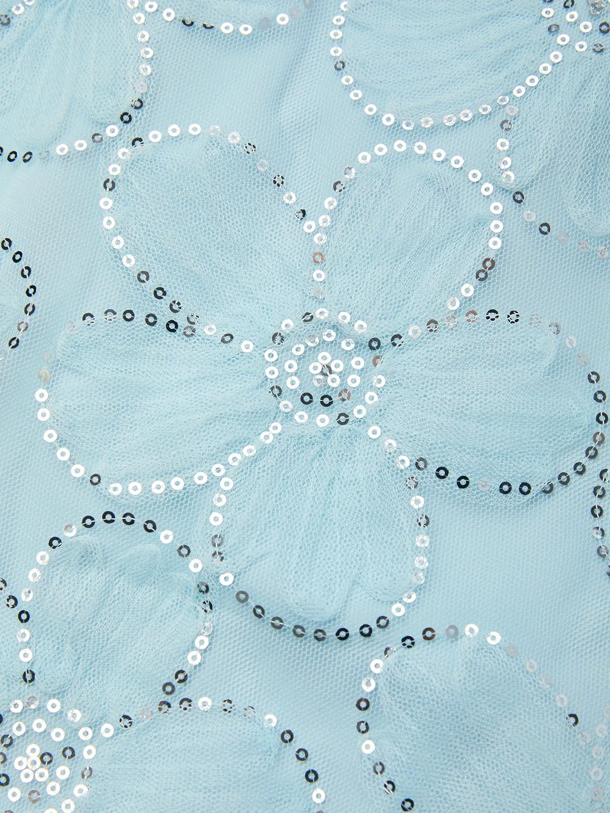 Light Blue Jacquard Sequin Glitter Classic Off The Shoulder Short Sleeve Mermaid Floor-length Gown Dress
