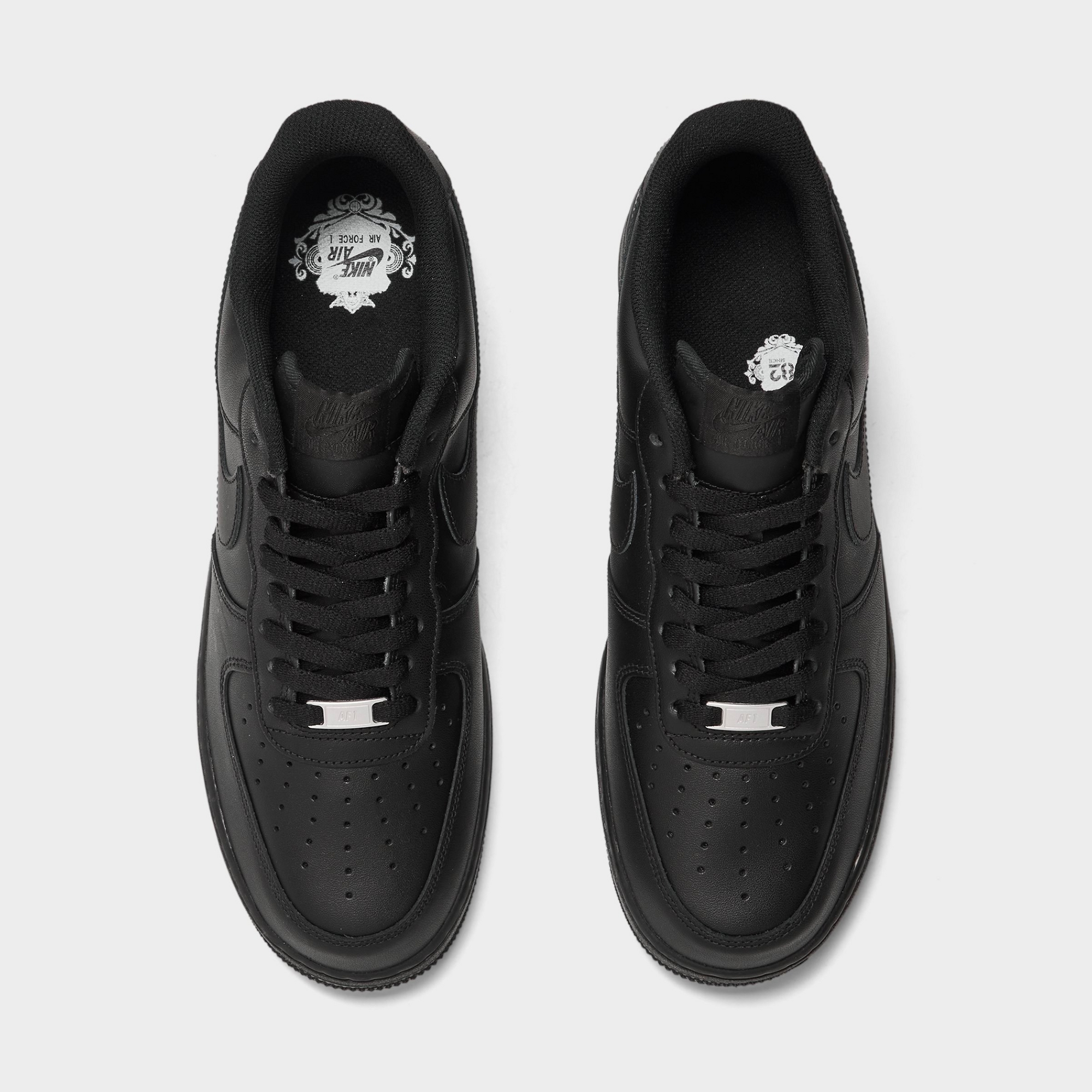 Men's Nike Air Force 1 '07 Casual Shoes — Black/Black — Top view
