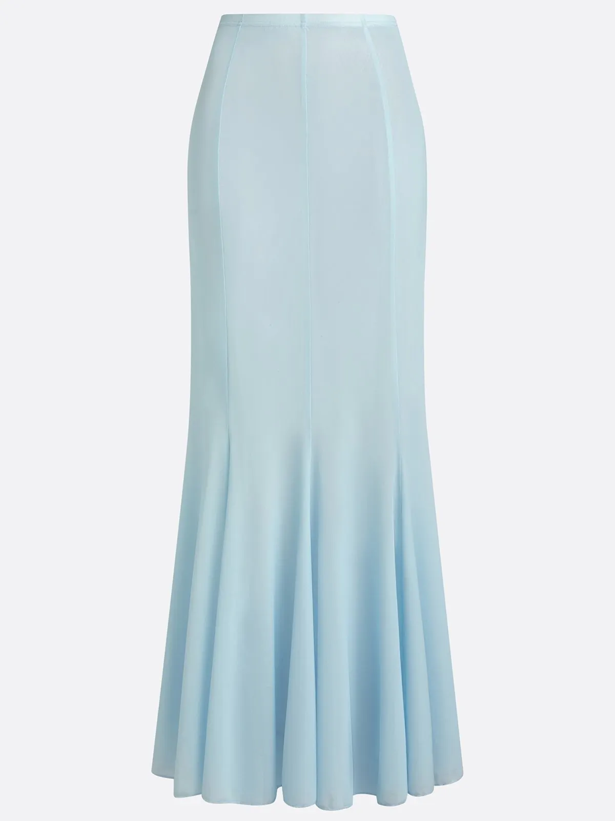 Blue Ruched Ombre Mesh One Shoulder Sleeveless Sheath Maxi Two-Piece Set Dress
