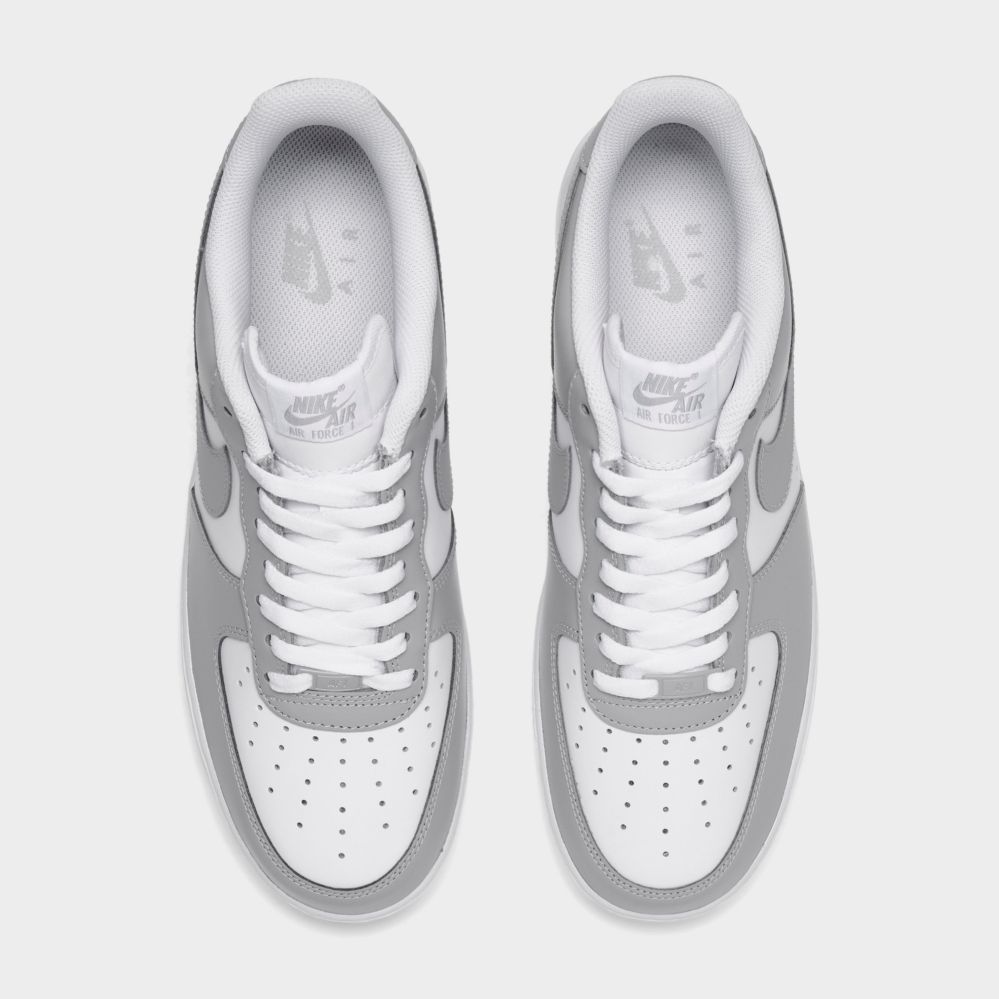 Men's Nike Air Force 1 '07 Casual Shoes — White/White/Light Smoke Grey/Light Smoke Grey — Top view