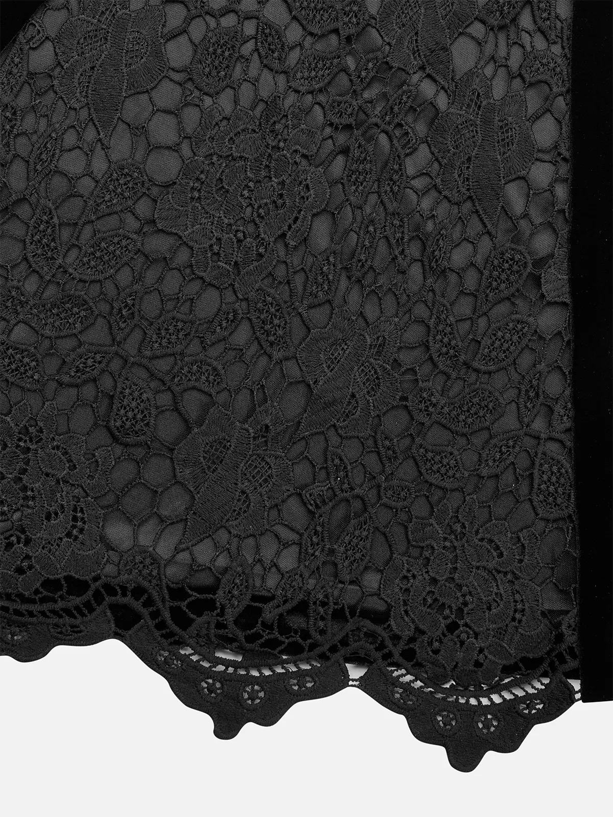 Black Lace Bow Sleeveless Mermaid Maxi Velvet Dress