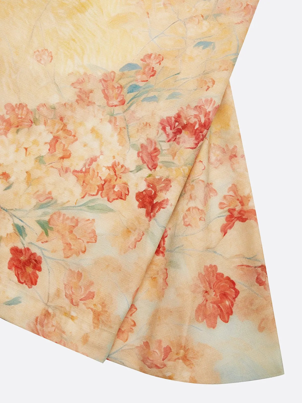 Elegant Floral Off-the-Shoulder Midi Mother of the Bride Dress