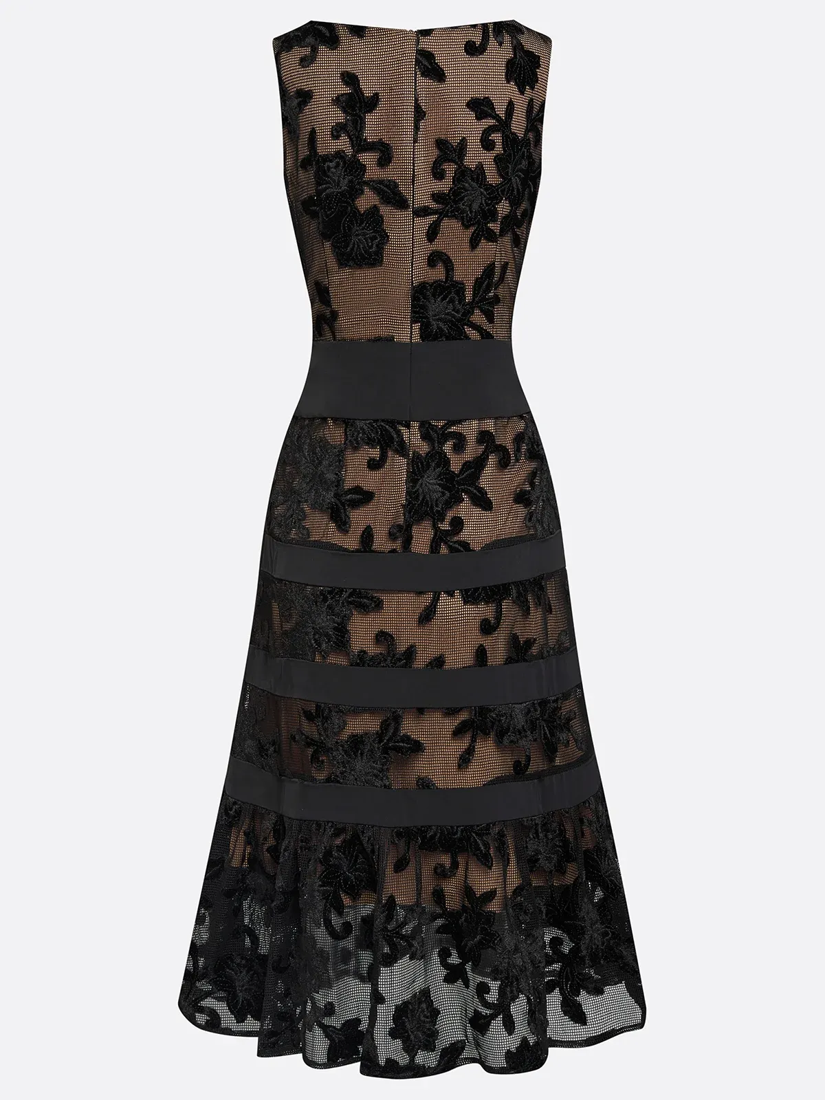 Elegant Black Floral Lace Midi Dress for Mother of the Bride or Groom