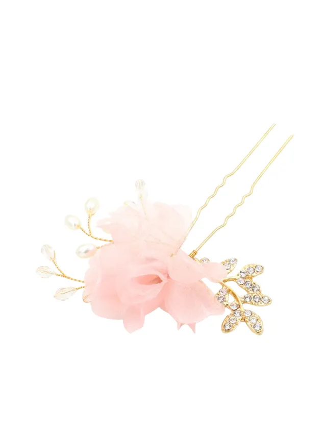 Super Fairy-like Flower Pearl Diamond Bridal Hairpin Wedding Dress Updo Hair Accessory