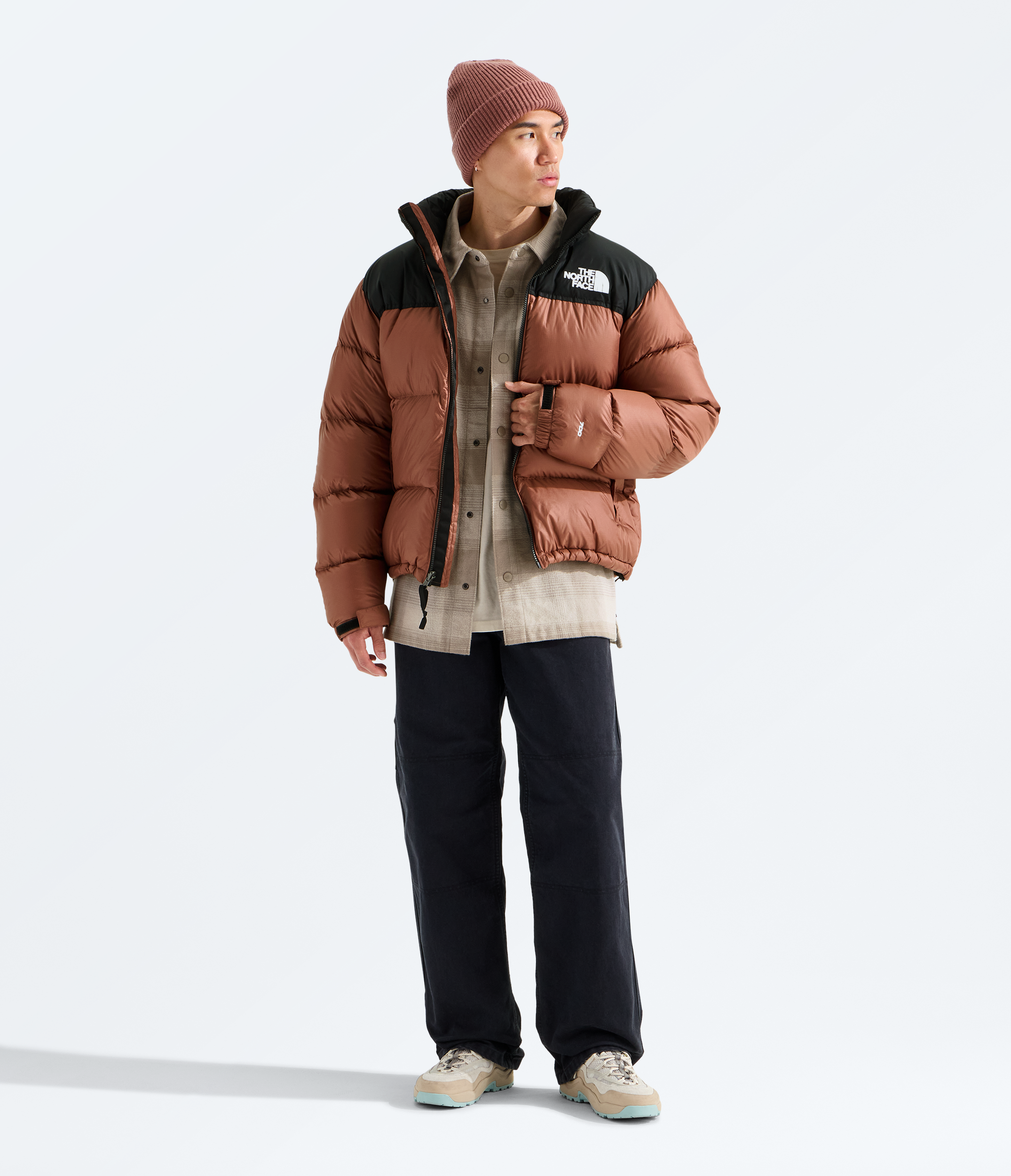 Mens 1996 Retro Nuptse Jacket TNF Copper SiltTNF Black HERO2