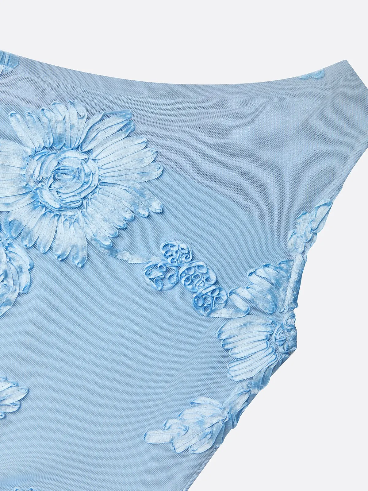 Light Blue Jacquard Classic Off The Shoulder Sleeveless Bodycon Floor-length Gown Dress