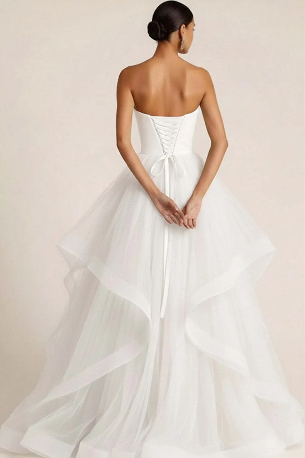 Light Green Sweetheart Tulle A Line Maxi Prom Dress with Ruffles